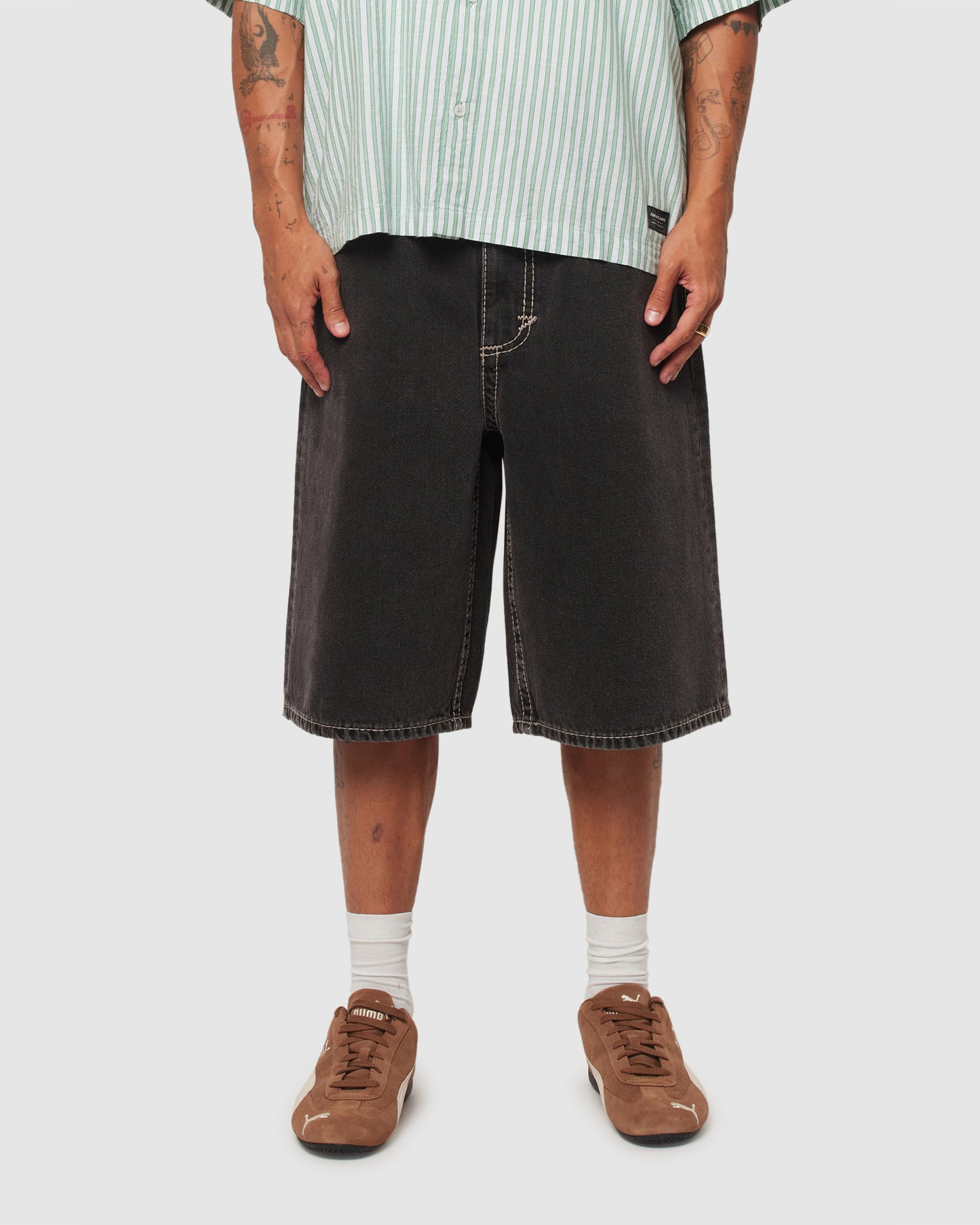 A6 Big Stitch Denim Shorts Frank