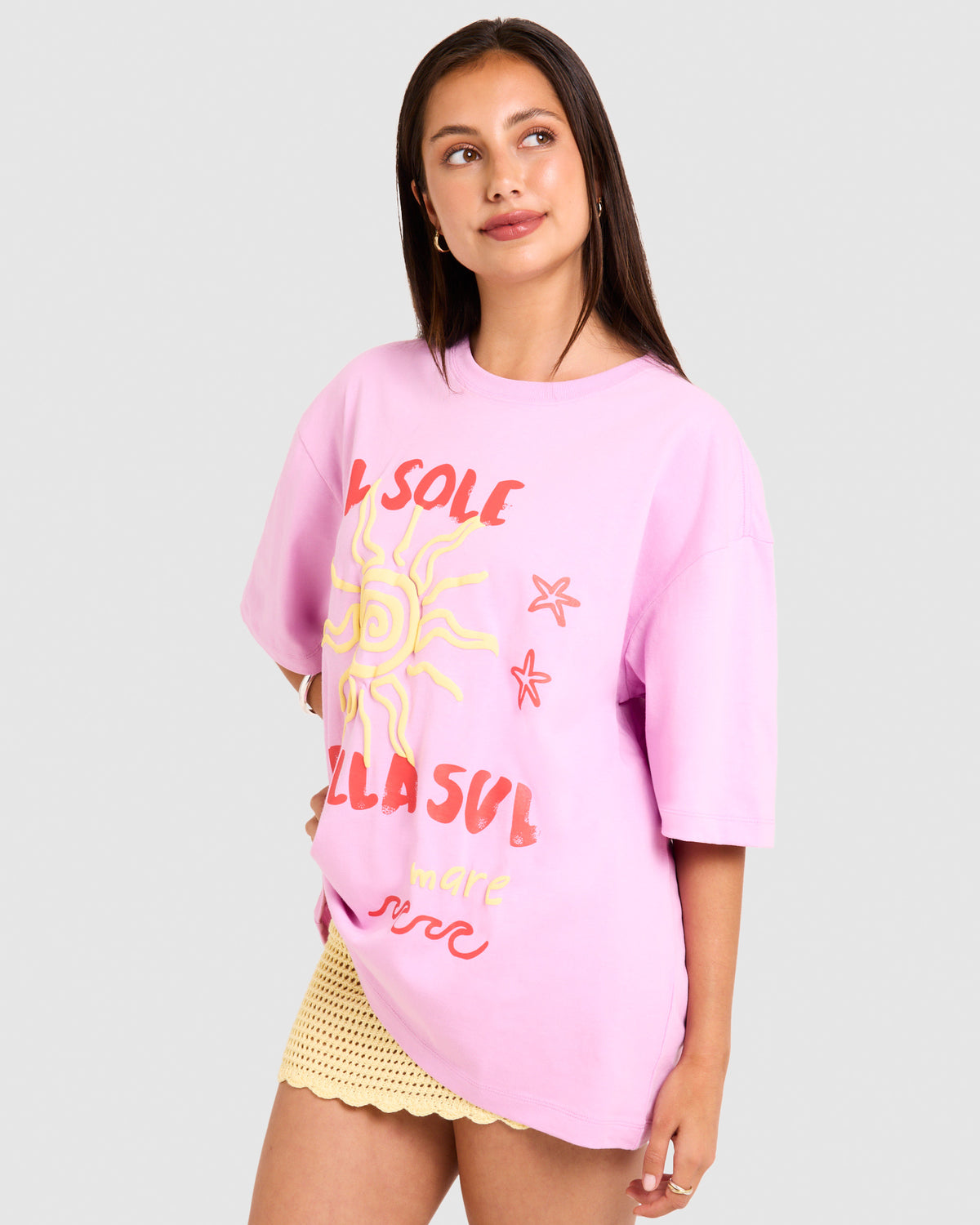 Il Sole Oversized Short Sleeve T-Shirt PURPLE