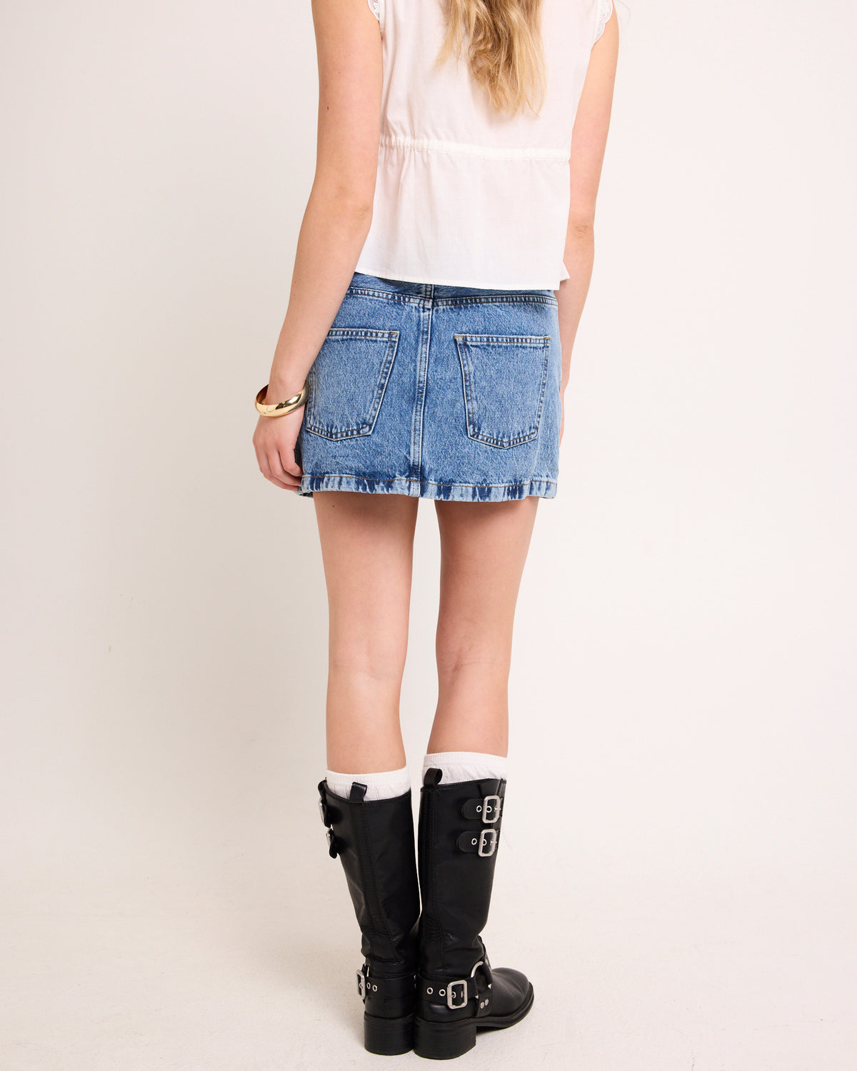 Ziggy Mid Skirt Stream Sky Retro
