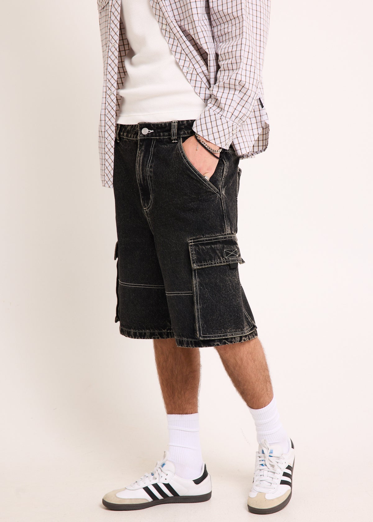 Motor Cargo Shorts BLACK