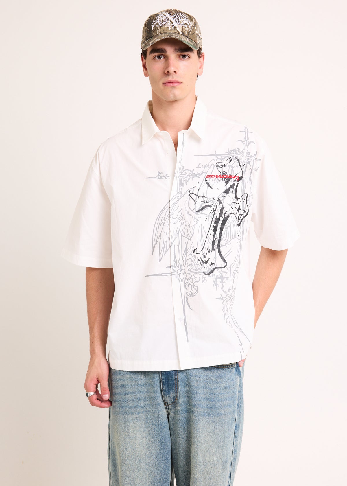 Machinery  Short Sleeve Shirt WHITE