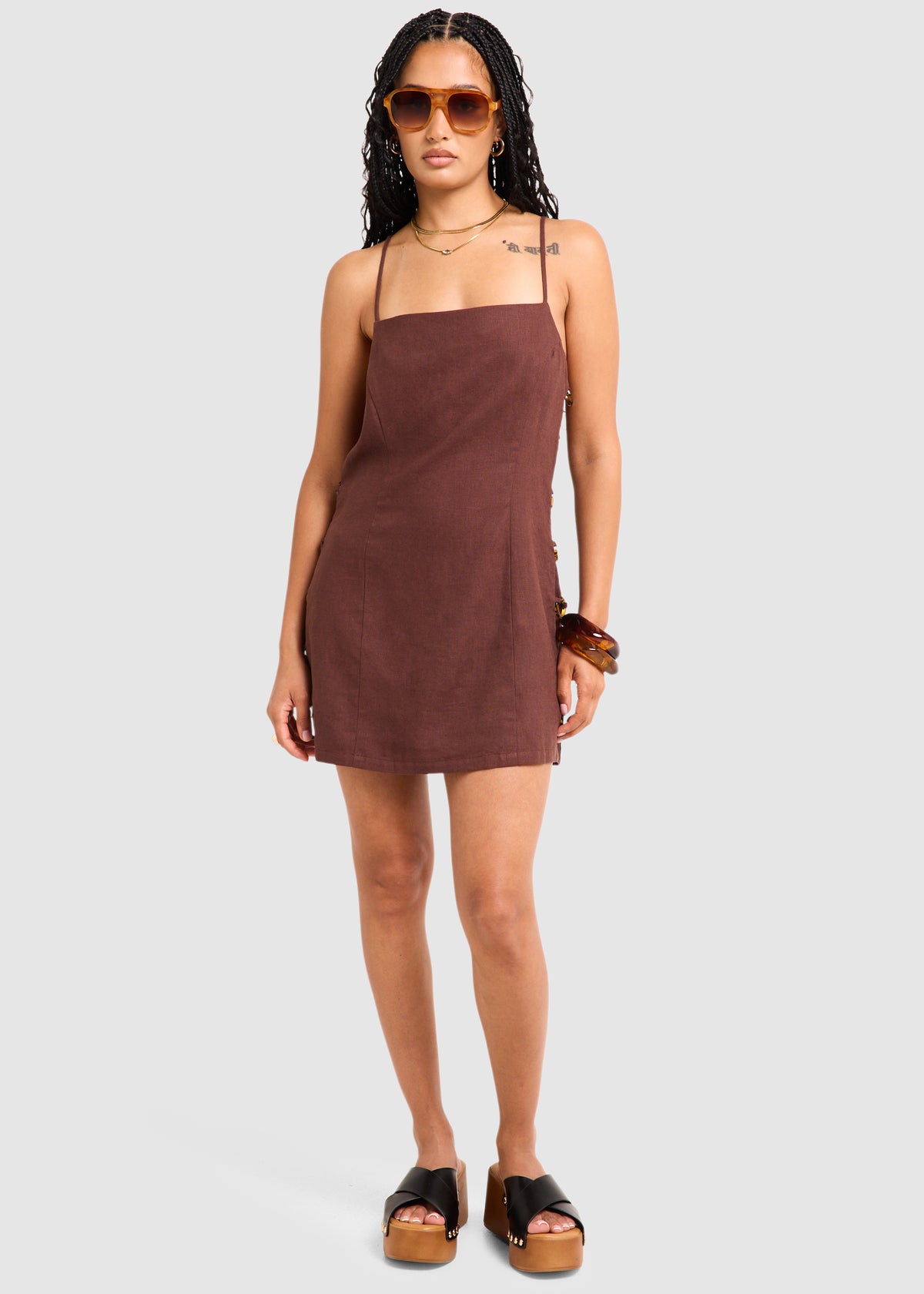 Luca Ring Mini Dress CHOCOLATE