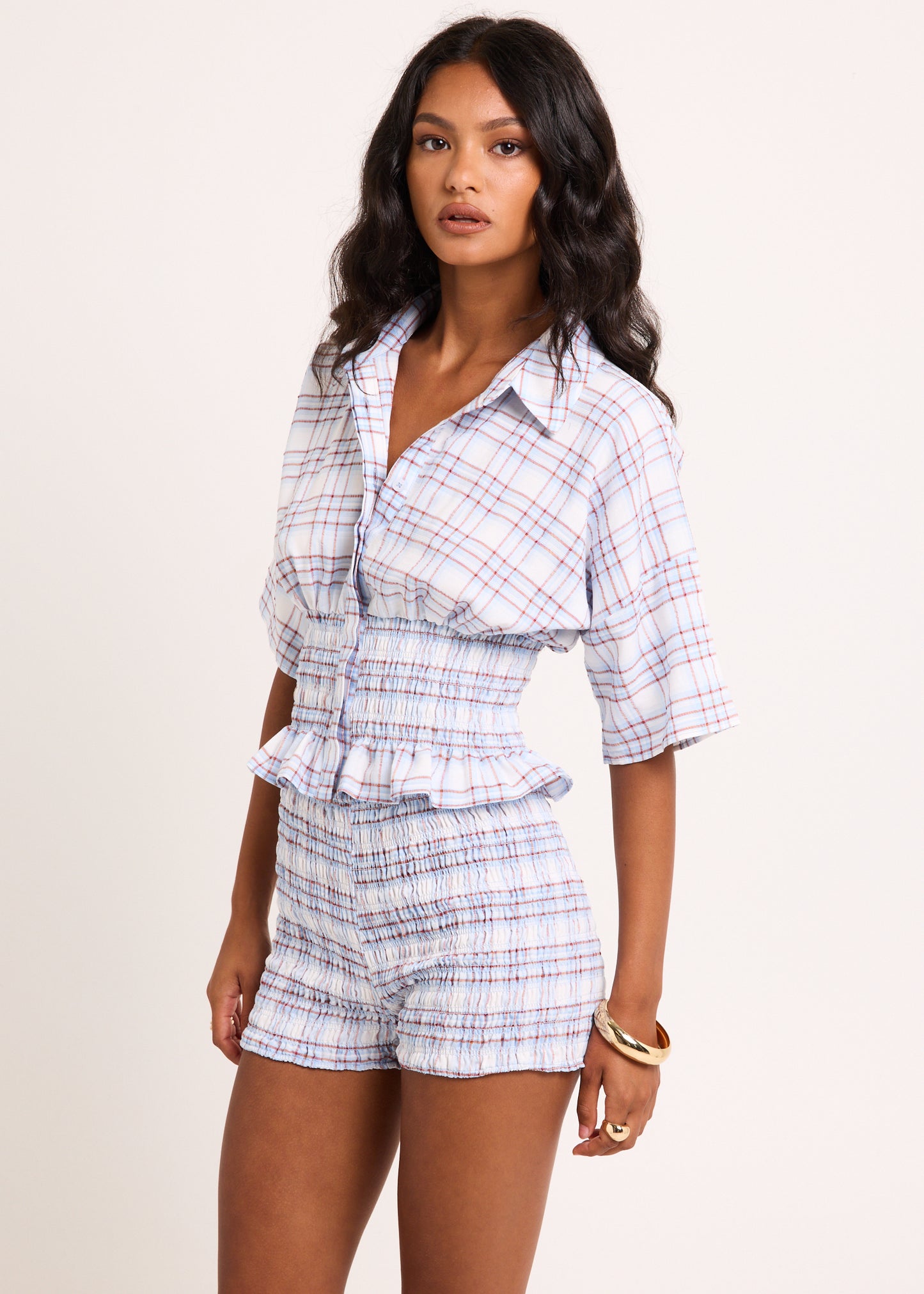 Harley Shirred Check Shirt