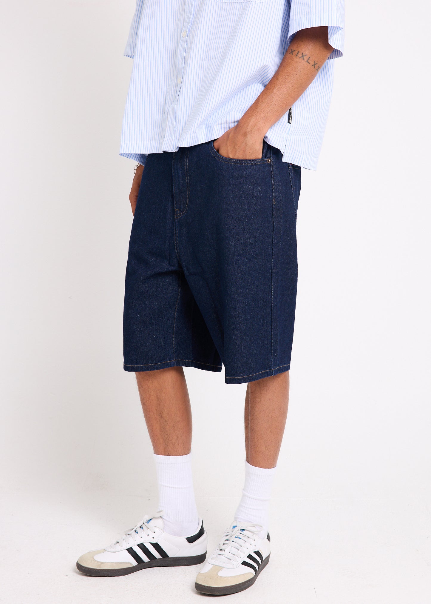 EMB 5-Pocket Denim Shorts