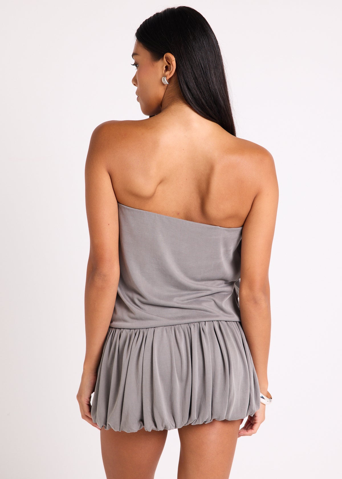 Rhea Strapless Mini Dress GREY