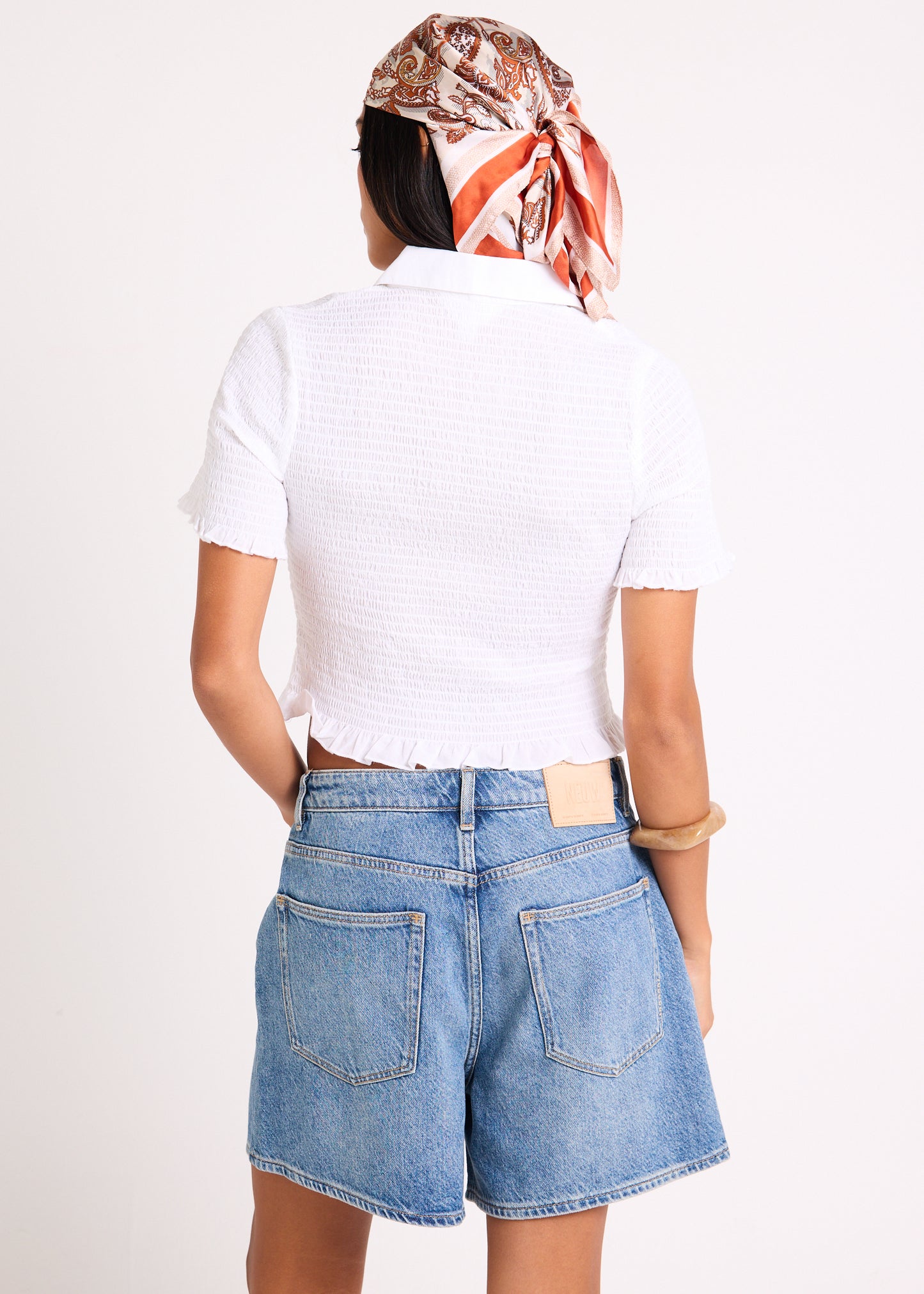 Giulia Shirred Short Sleeve Shirt