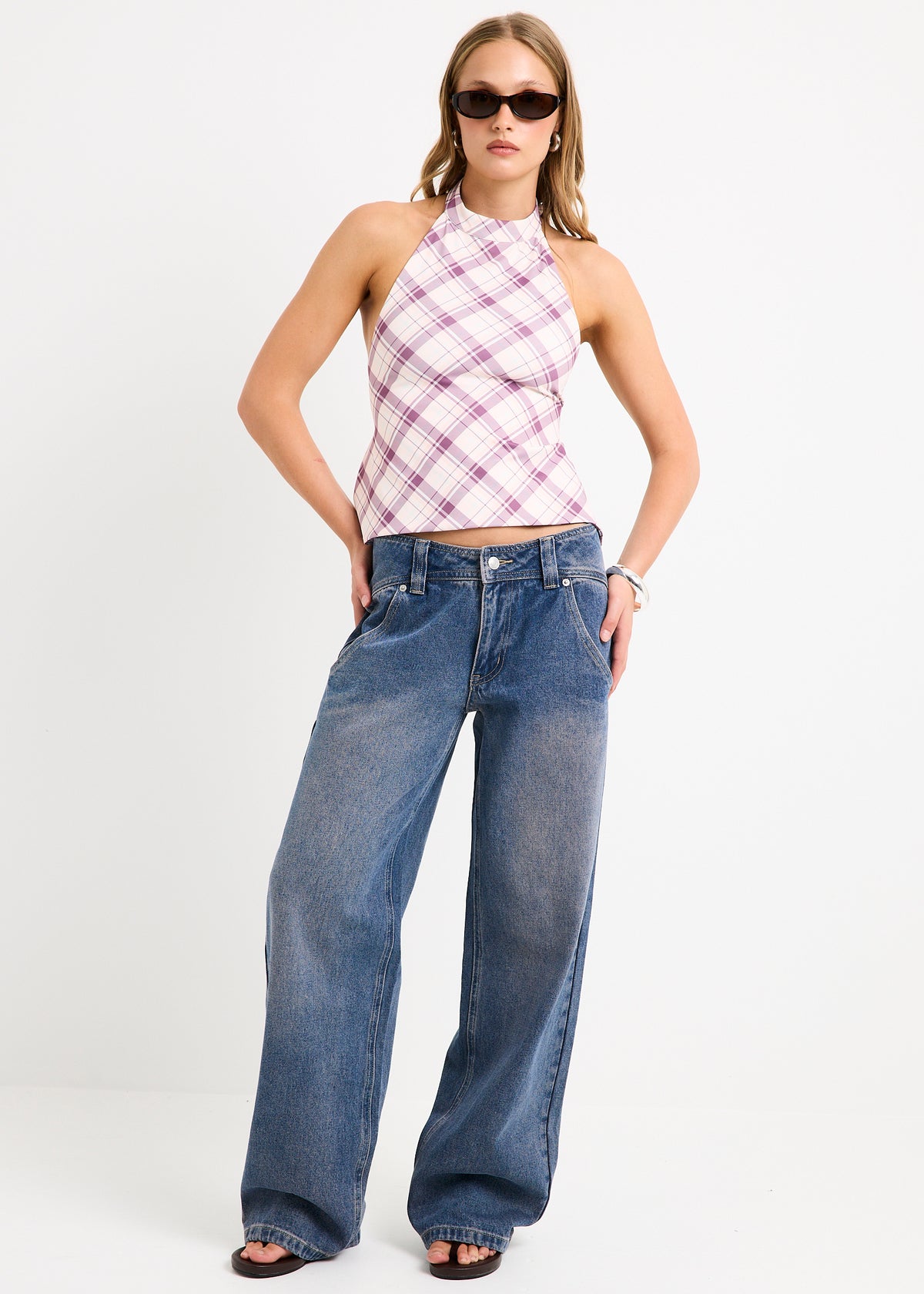 Clover Check Backless Top ASSORTED