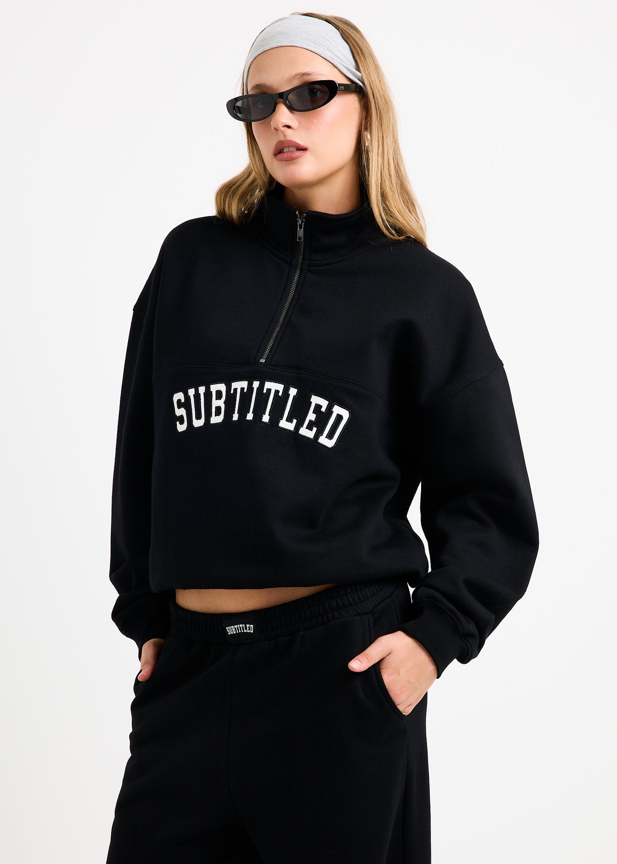 Athletic Quarter Zip Jacket BLACK