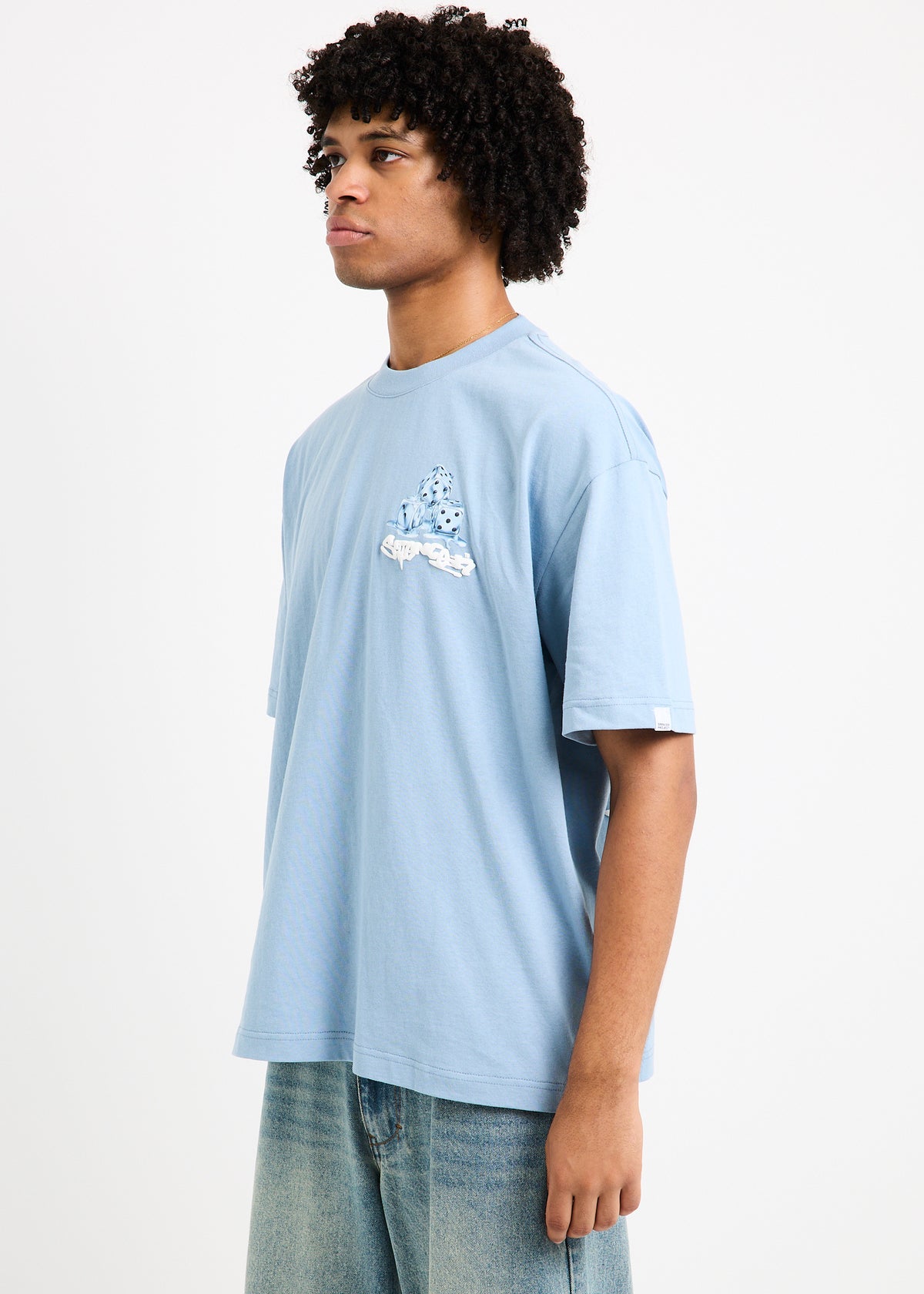 Diced Out T-Shirt WASHED BLUE