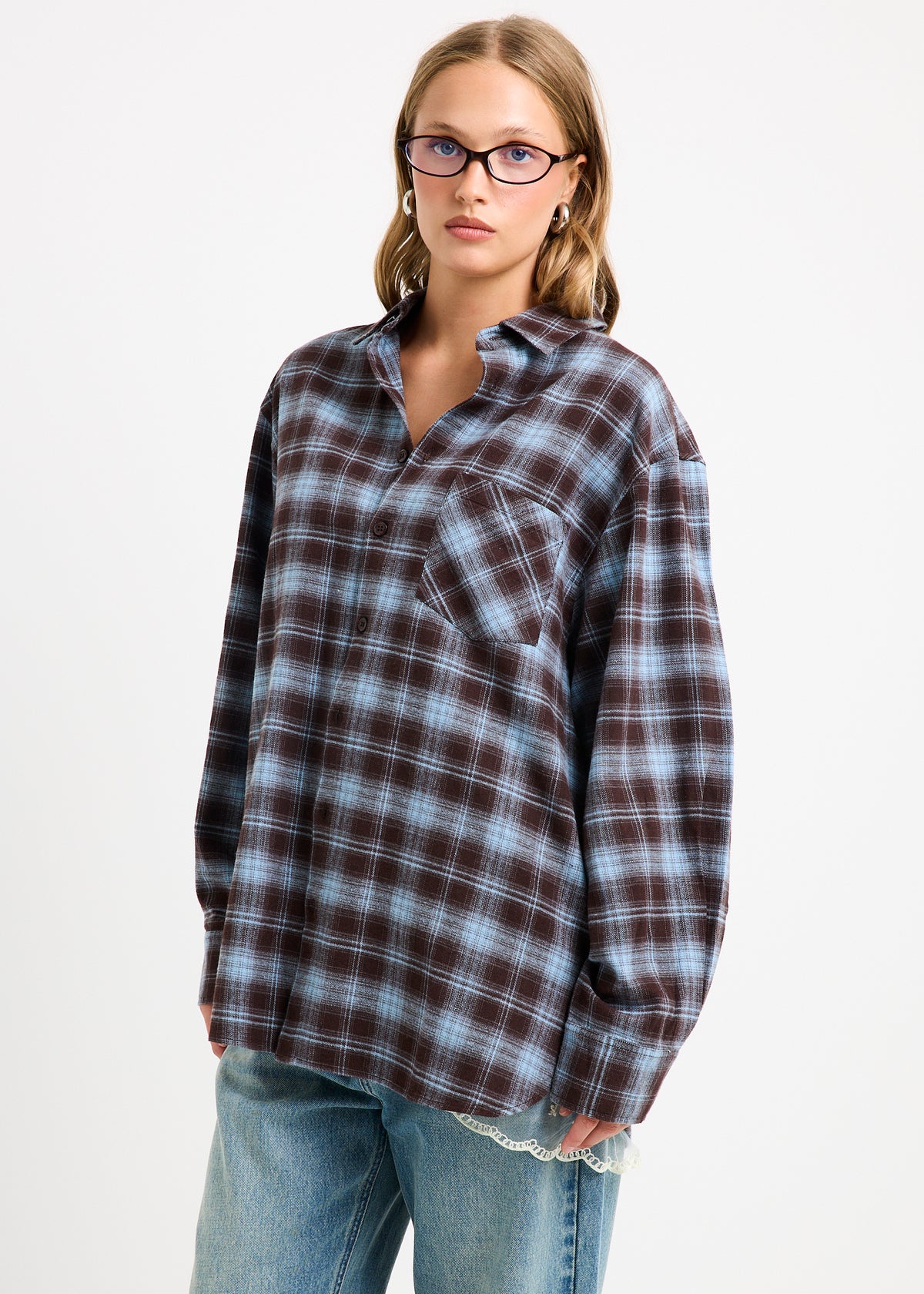 Arlo Plaid Boyfriend Long Sleeve Shirt ASSORTED