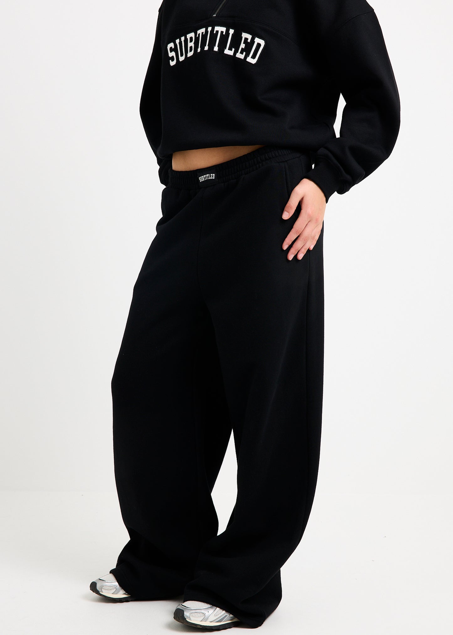 Athletic Wide Leg Fleece Pants