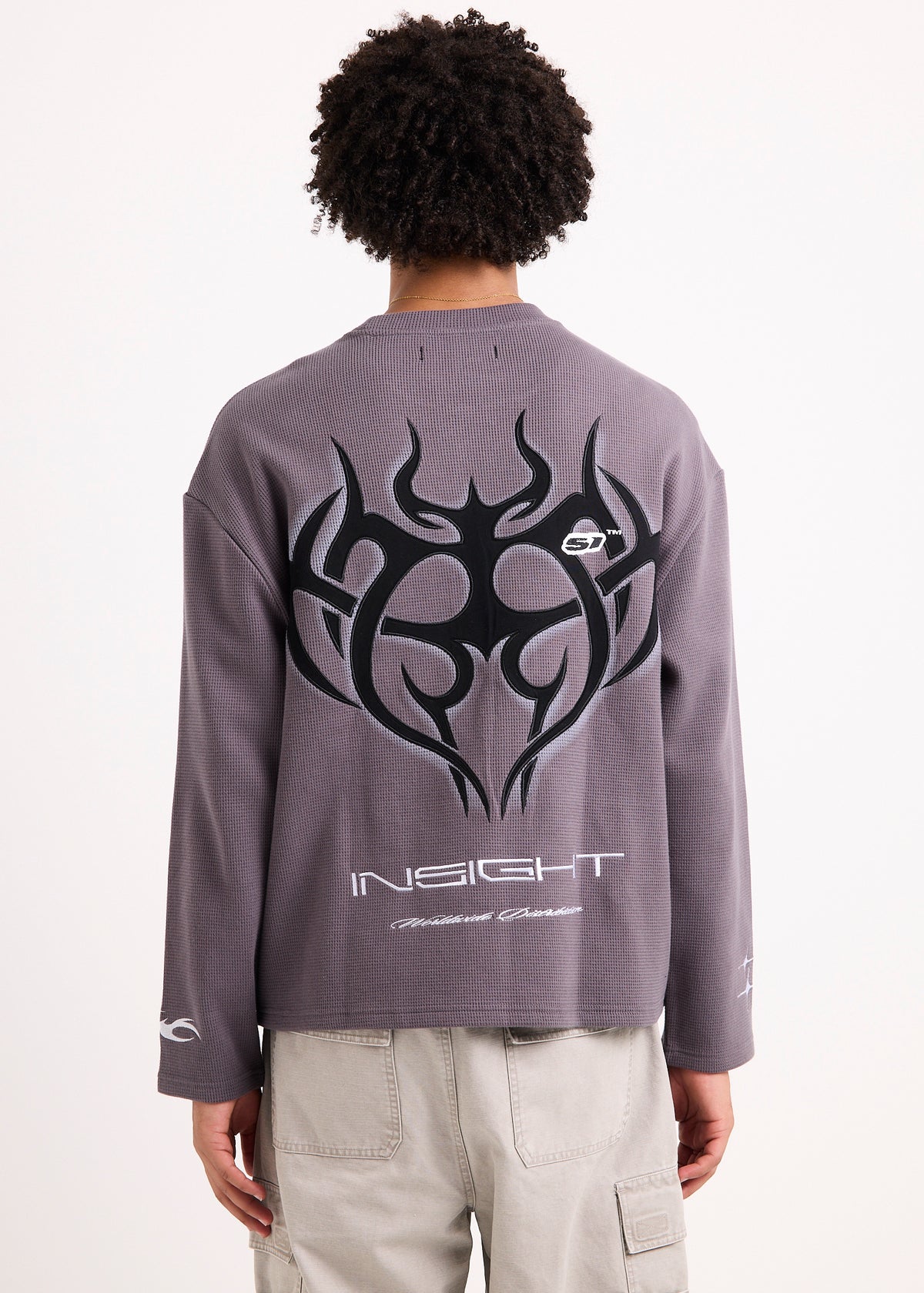 Mystics Waffle Knit Jumper CHARCOAL