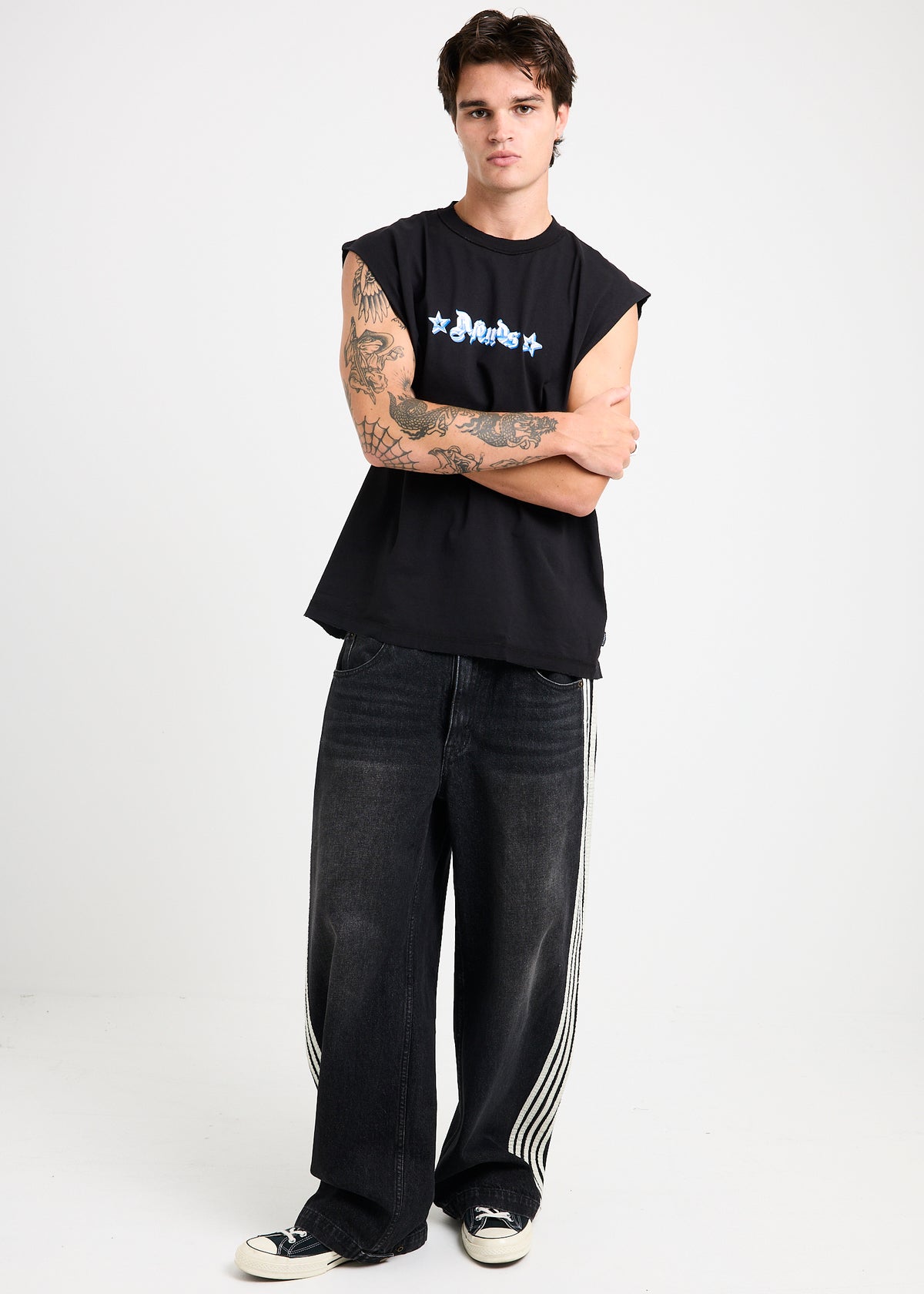 Created Sleeveless T-Shirt STONE BLACK