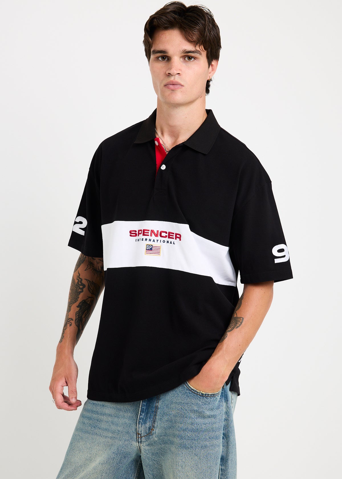 College Polo Shirt BLACK
