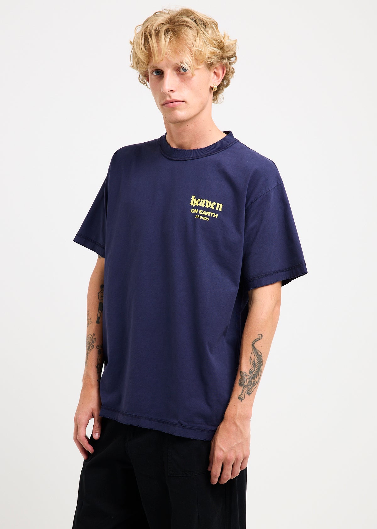 Heaven Heavyweight Boxy T-Shirt WASHED DEEP SEA