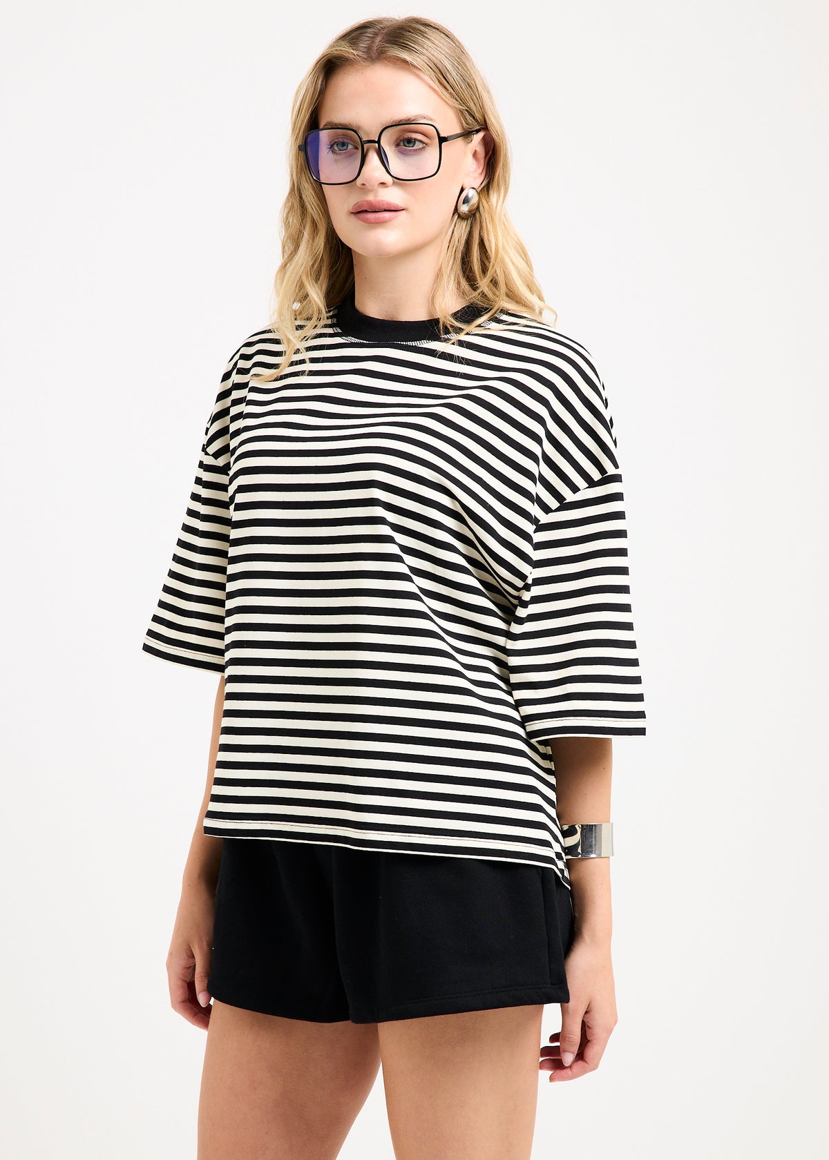 Bloom Short Sleeve T-Shirt ONYX STRIPE