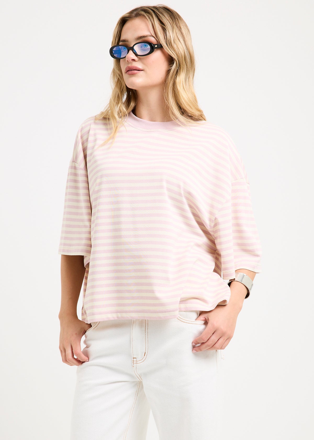 Bloom Short Sleeve T-Shirt BLUSH STRIPE