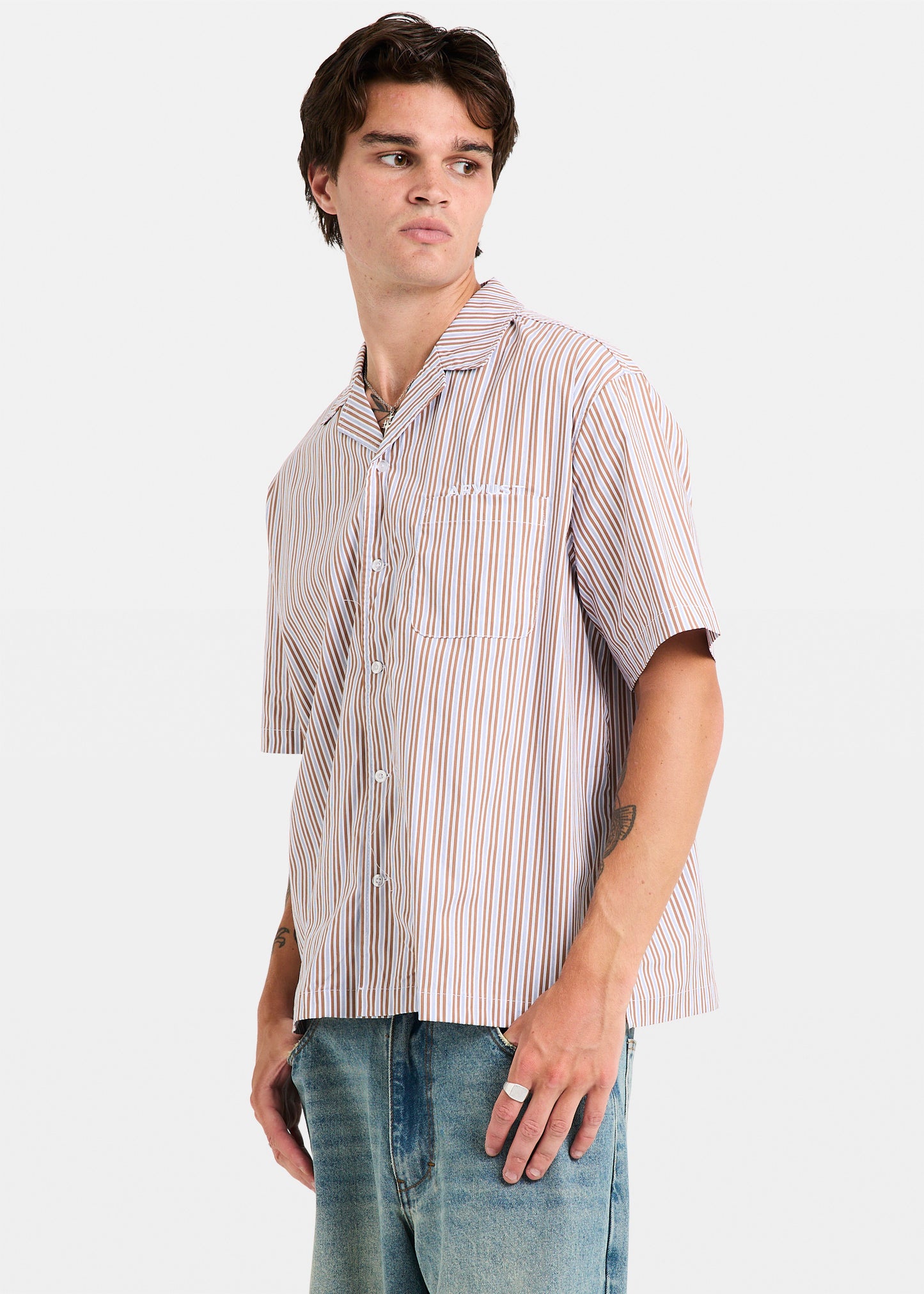Box Striped Short Sleeve Shirt