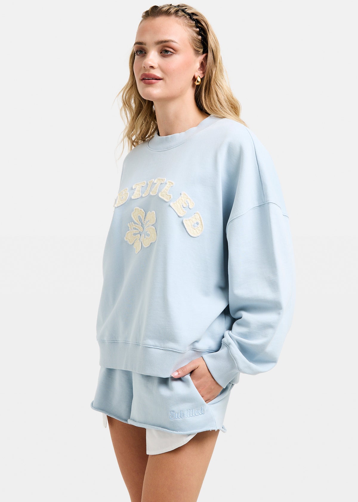 Aloha Boyfriend Crew Neck Jumper BLUE