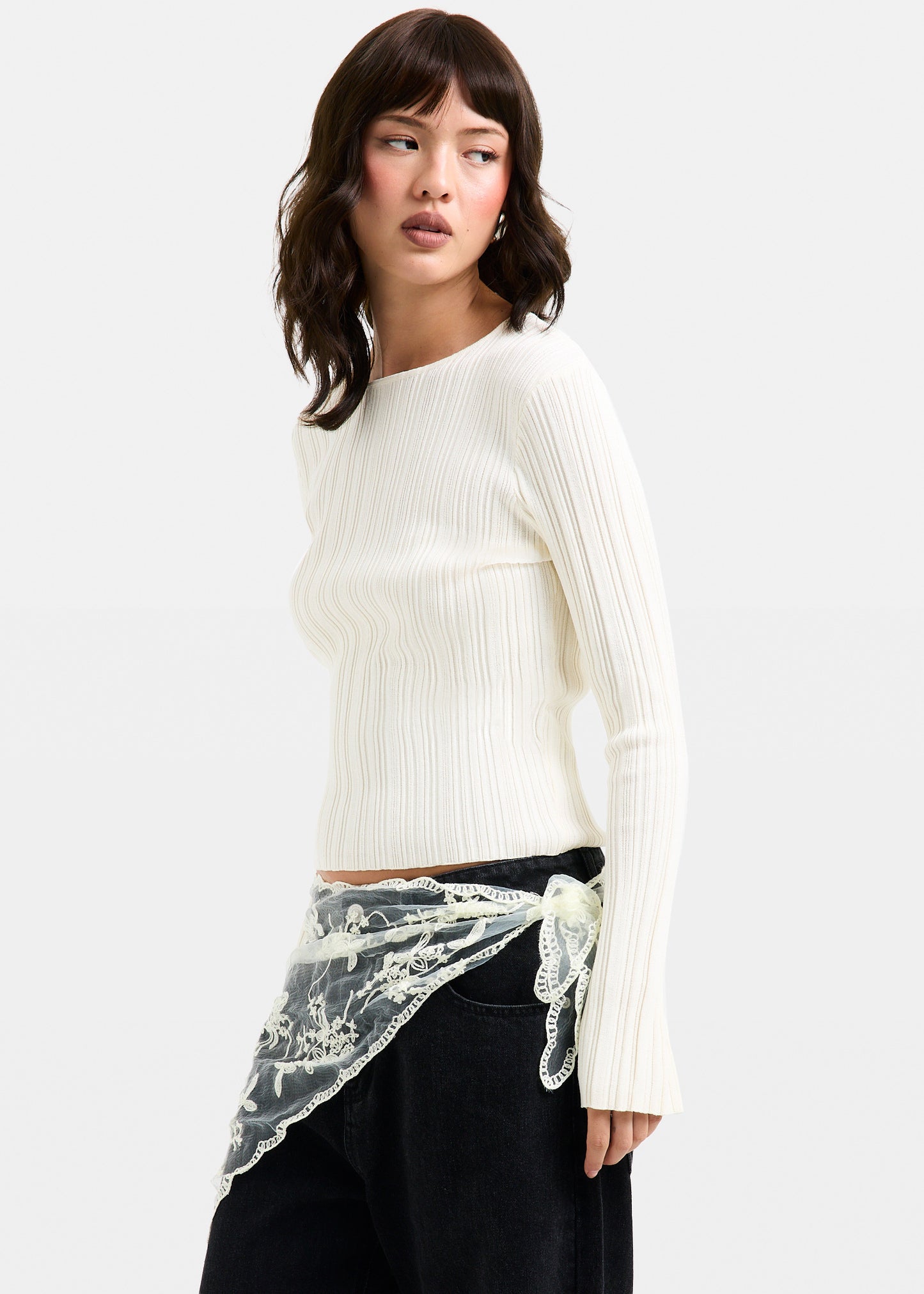 Holland Boat Neck Long Sleeve Knit Top