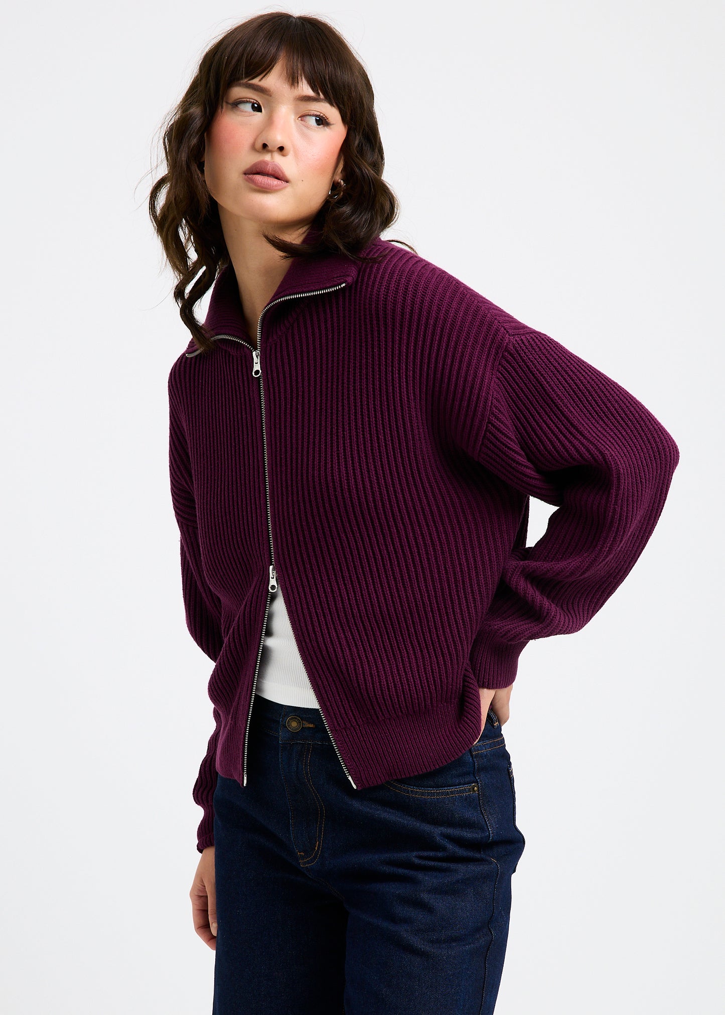 Ellie Double End Zip Longline Cardigan