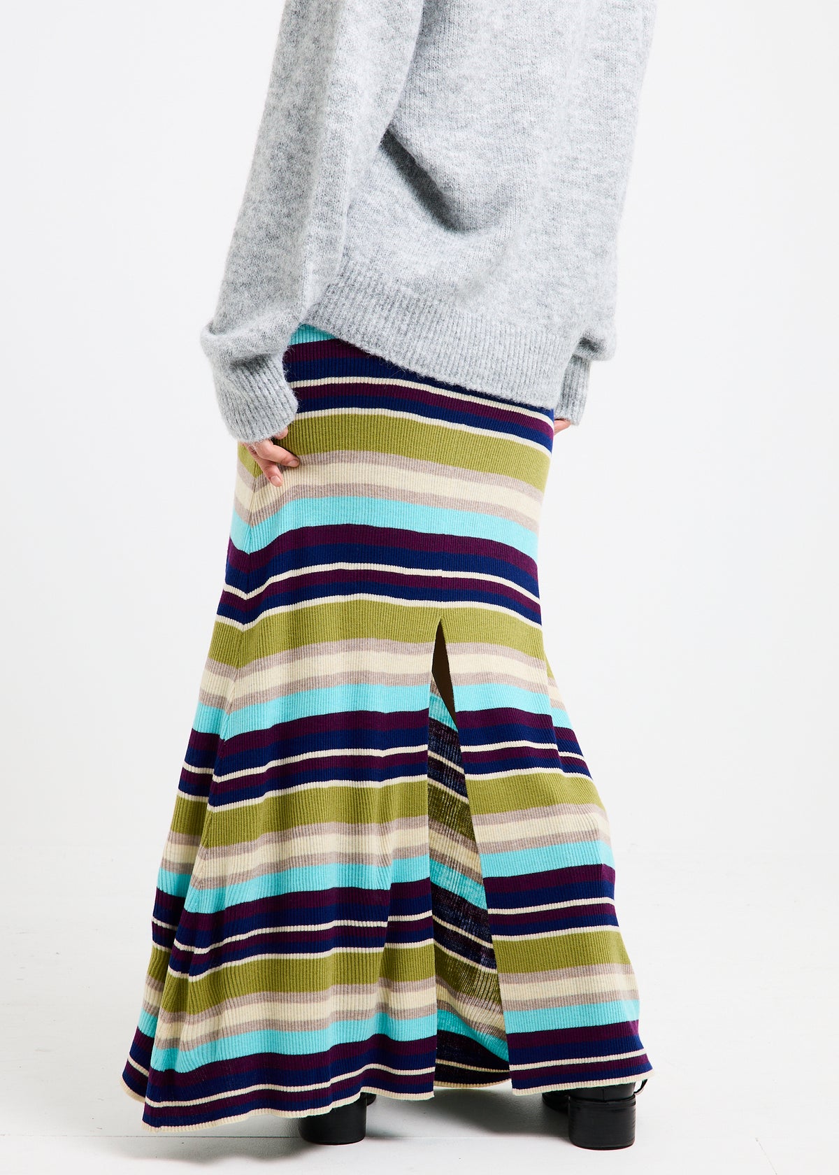 Verona Striped Knit Maxi Skirt STRIPES