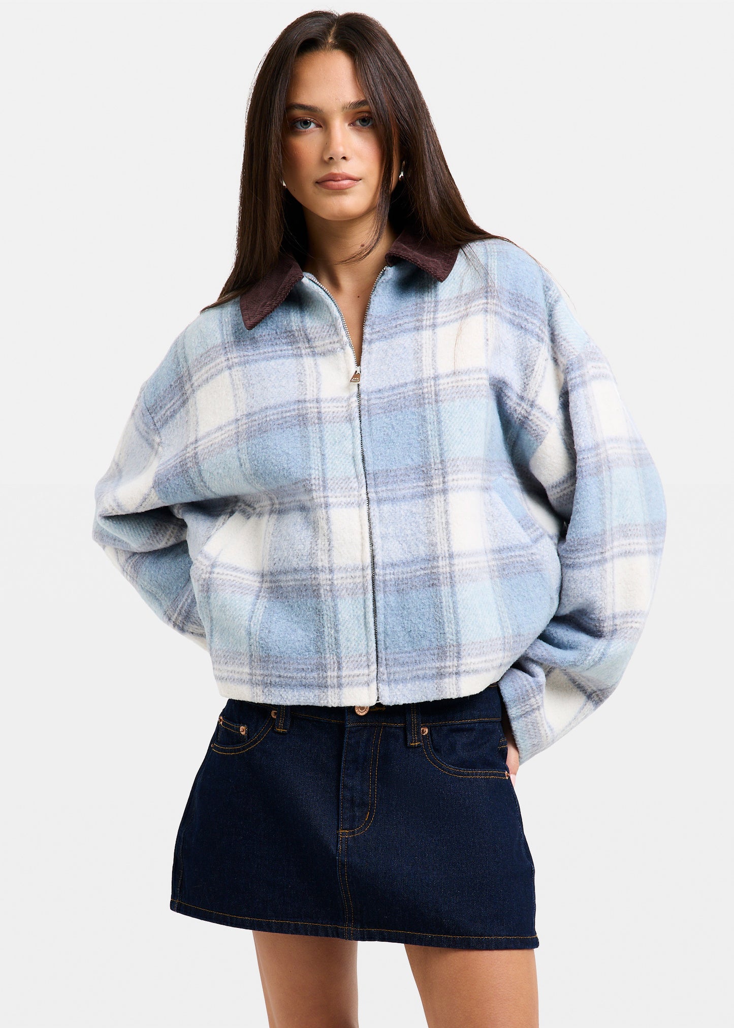 Nevada Plaid Oversized Jacket