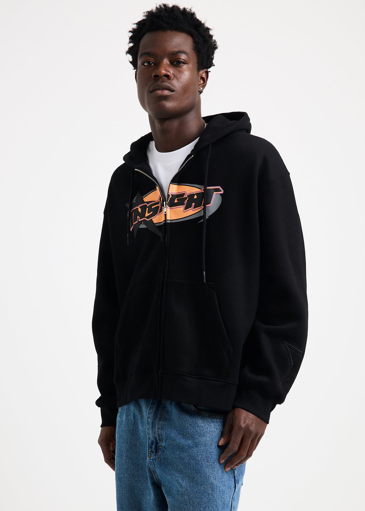 Slaught Zip Up Hoodie WASHED BLACK
