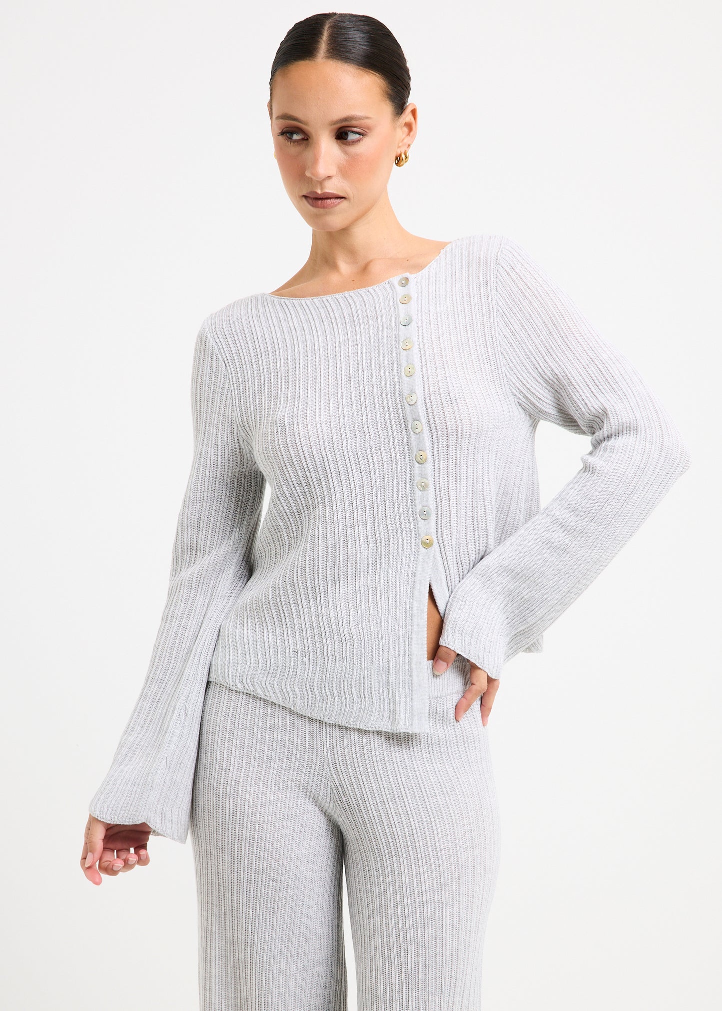 Ireland Off Shoulder Ribbed Ls Top