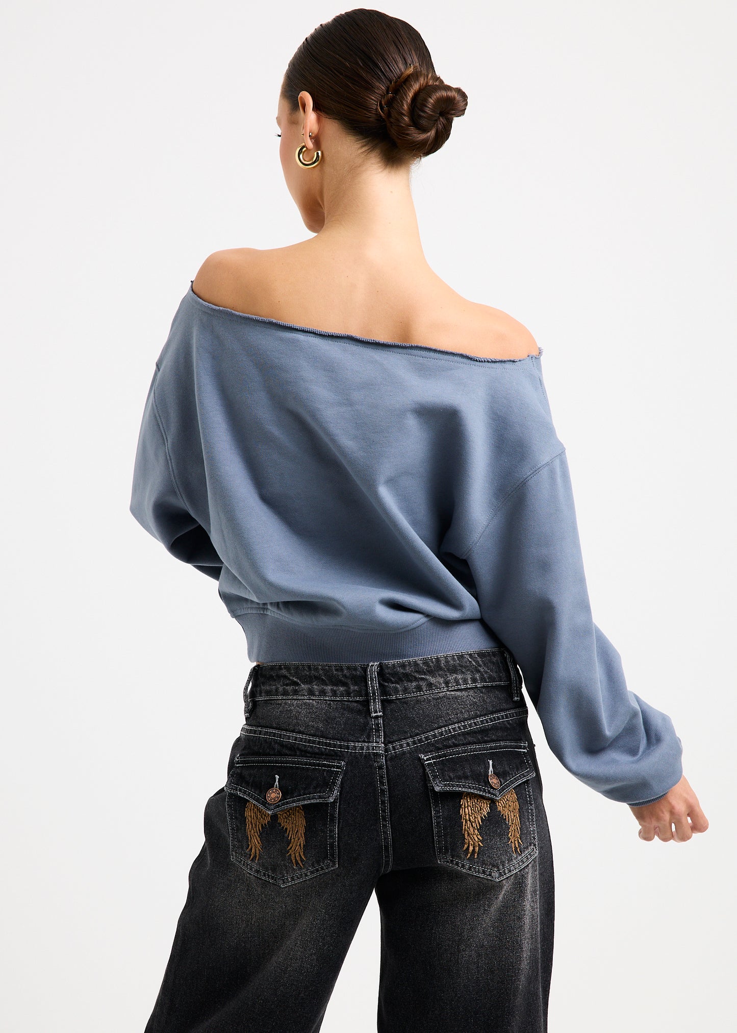Cisco Scripted Off Shoulder Top
