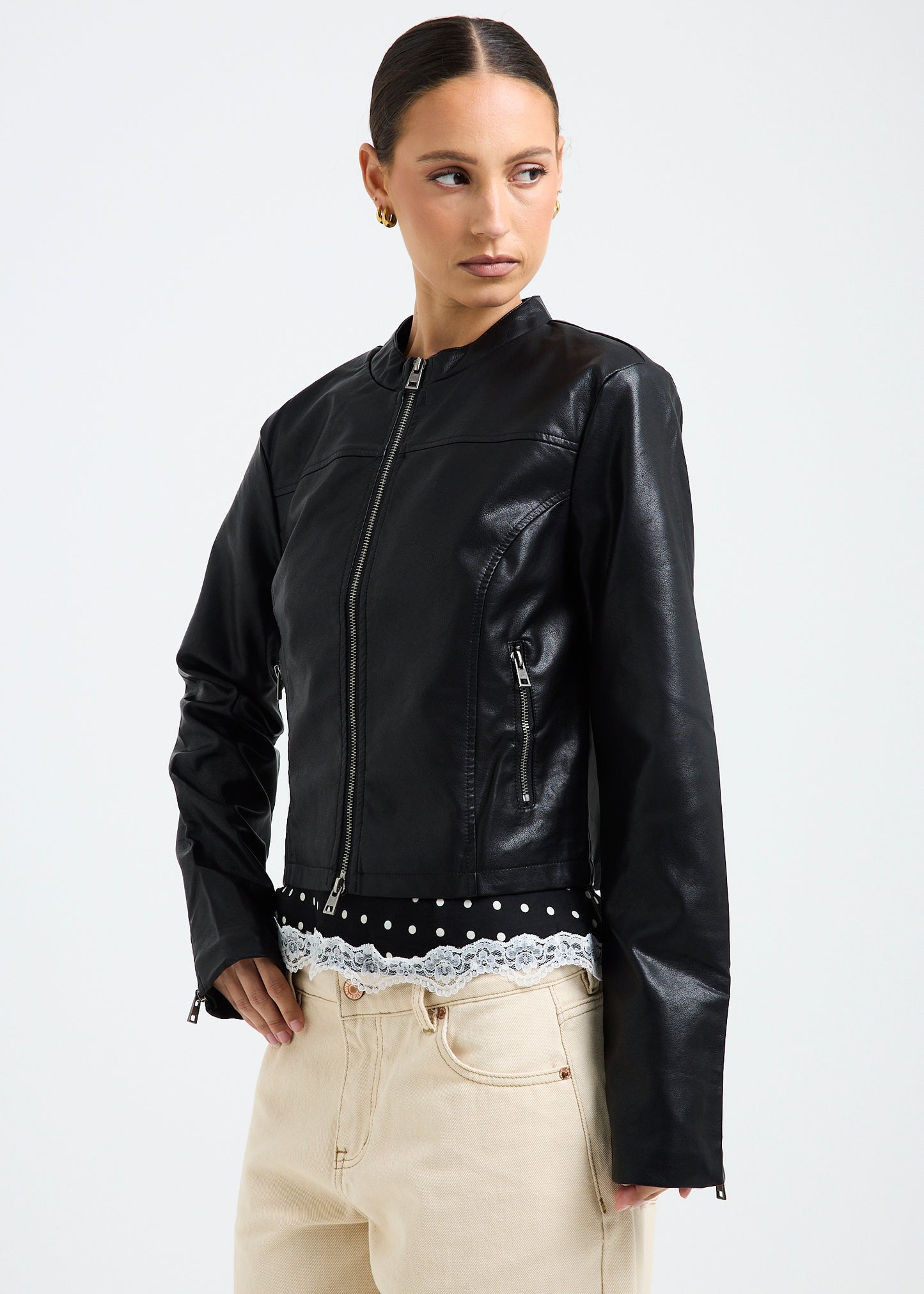 Lea Double Zip PU Jacket