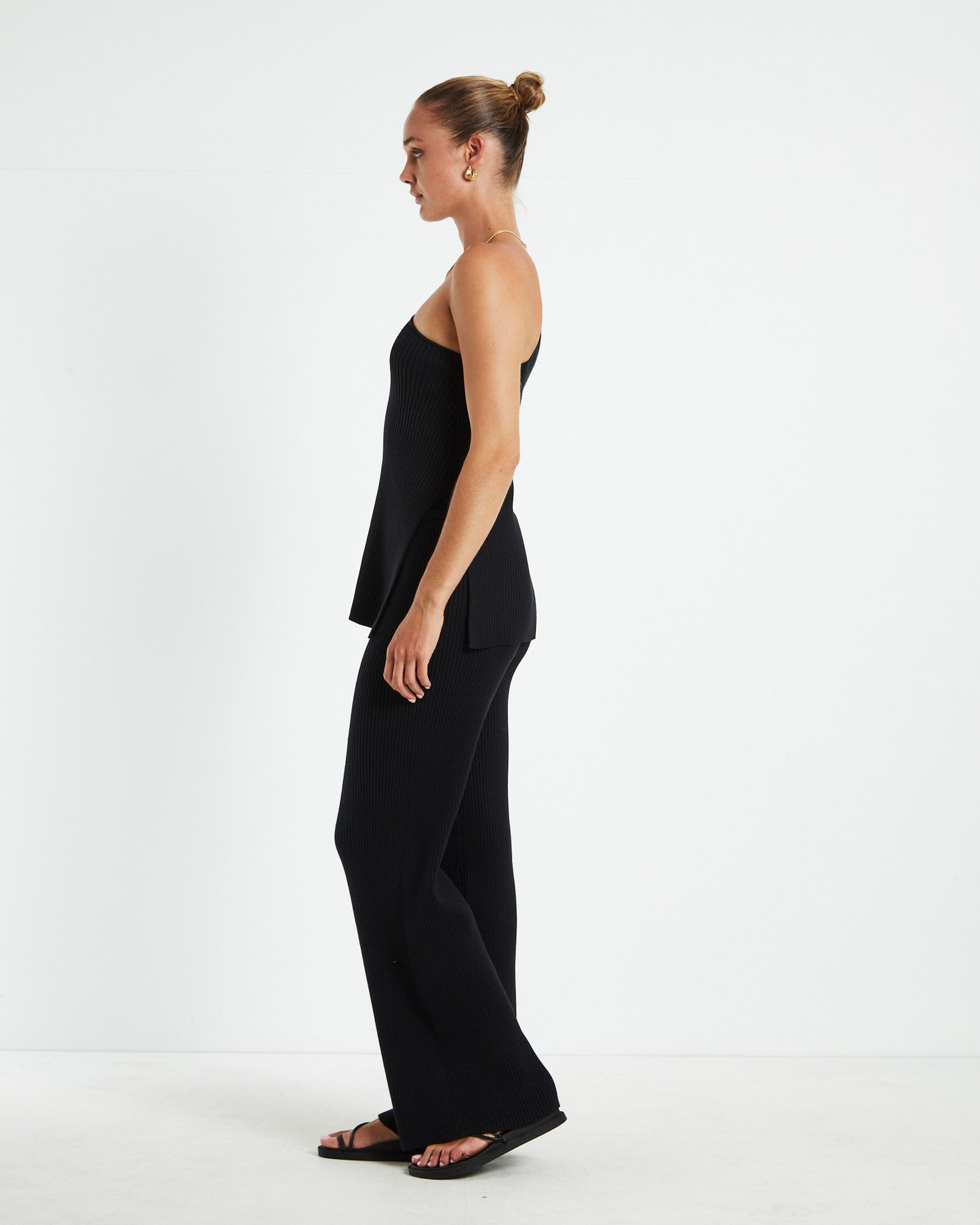 Kiah Knit Longline Top Black