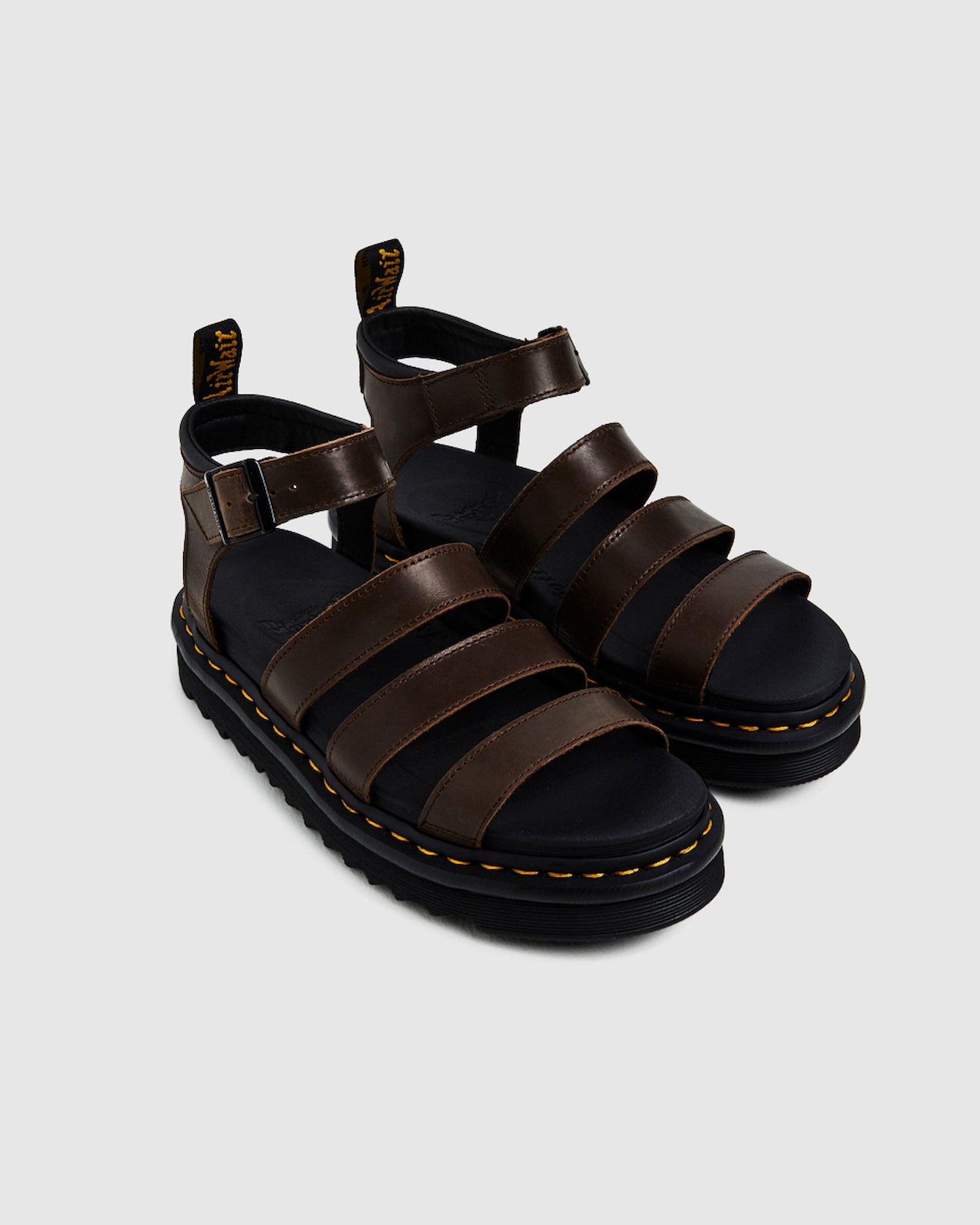 Blaire 3 Strap Sandals Oily Illusions Dark Brown