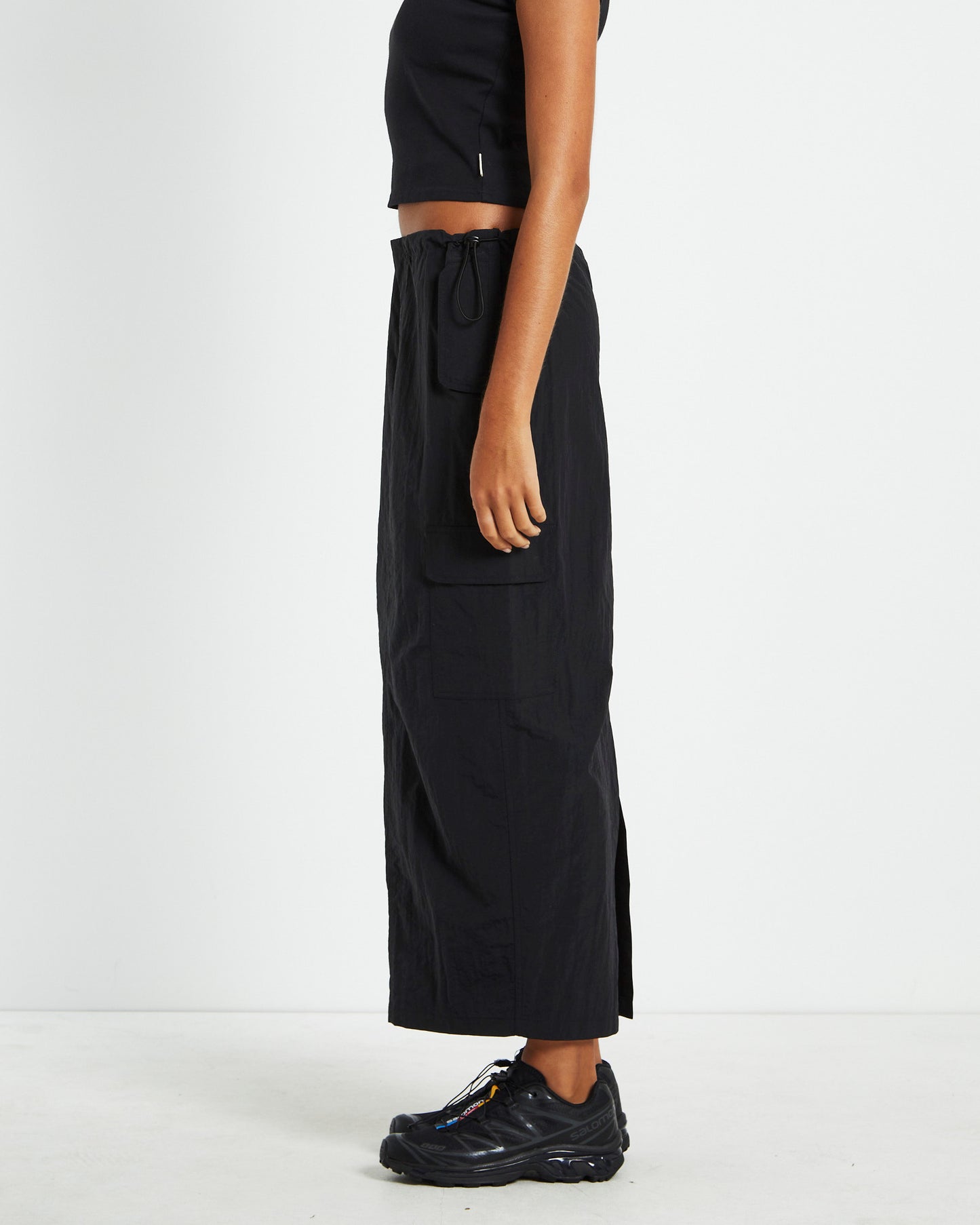 Ruby Multi Pocket Cargo Maxi Skirt Black
