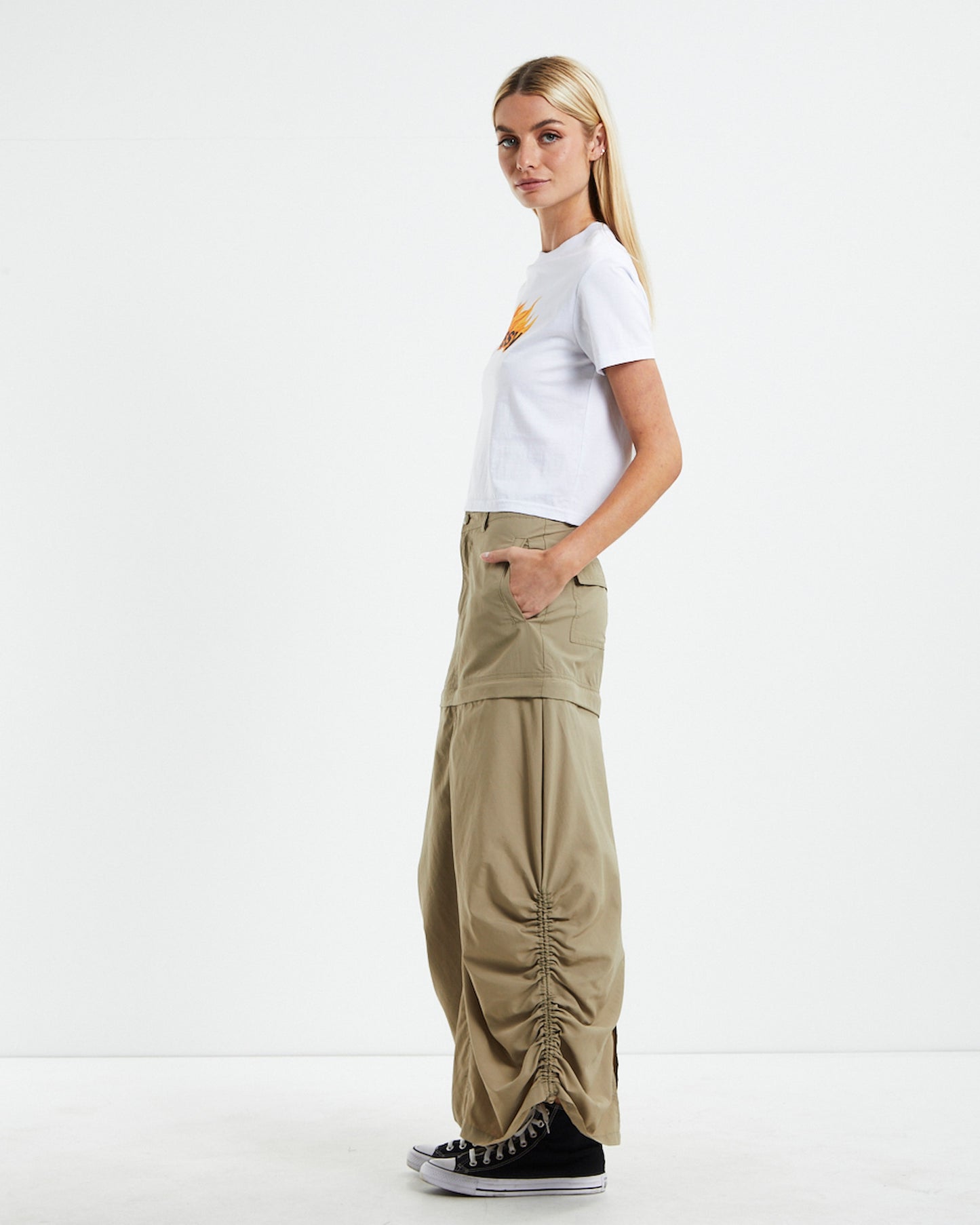 Flames Slim T-Shirt White