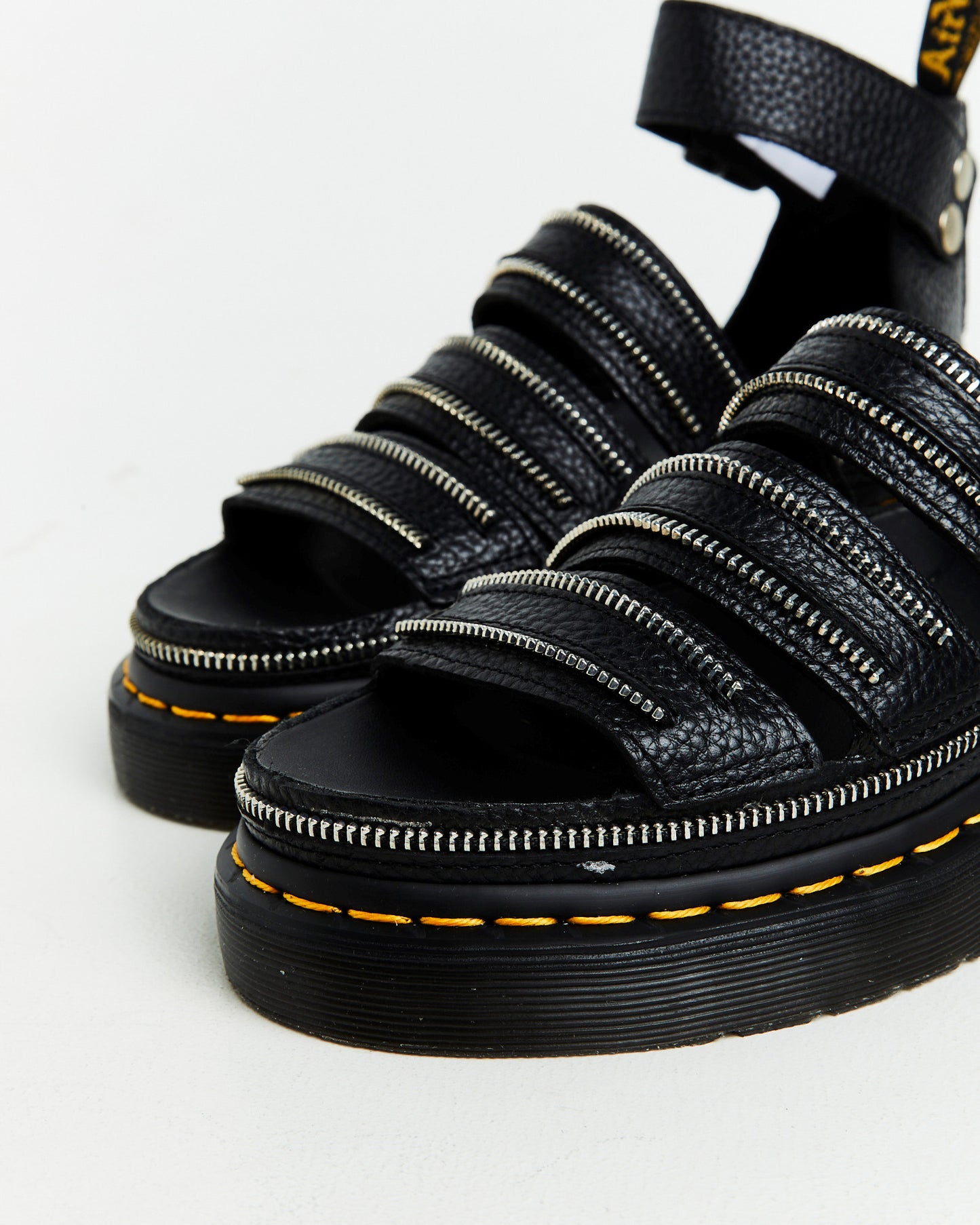 Clarissa II Quad HDW 3 Strap Black Milled Nappa Sandals