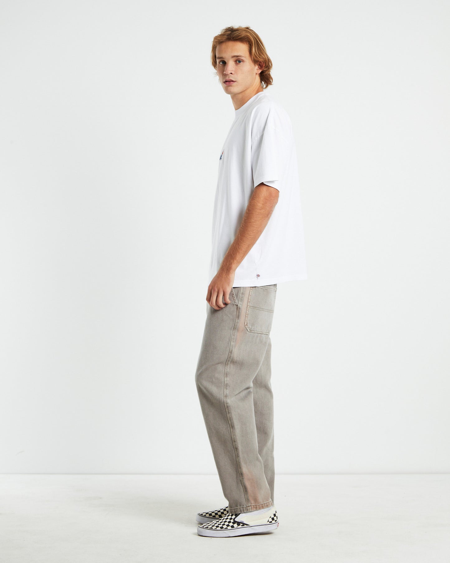 Classic Logo Distress Short Sleeve T-Shirt White