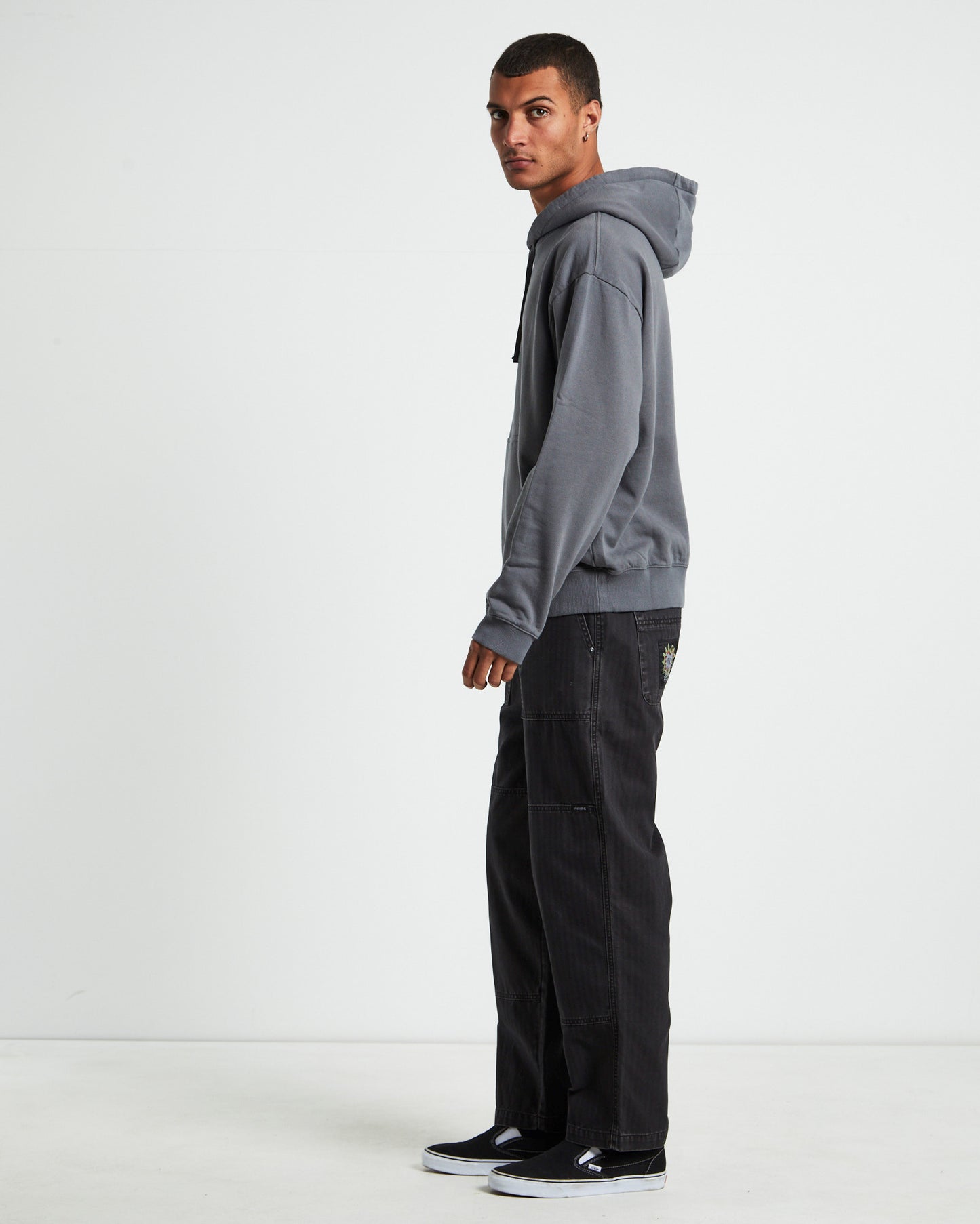 Flowerbed Recycled Pull On Hoodie Steel Grey