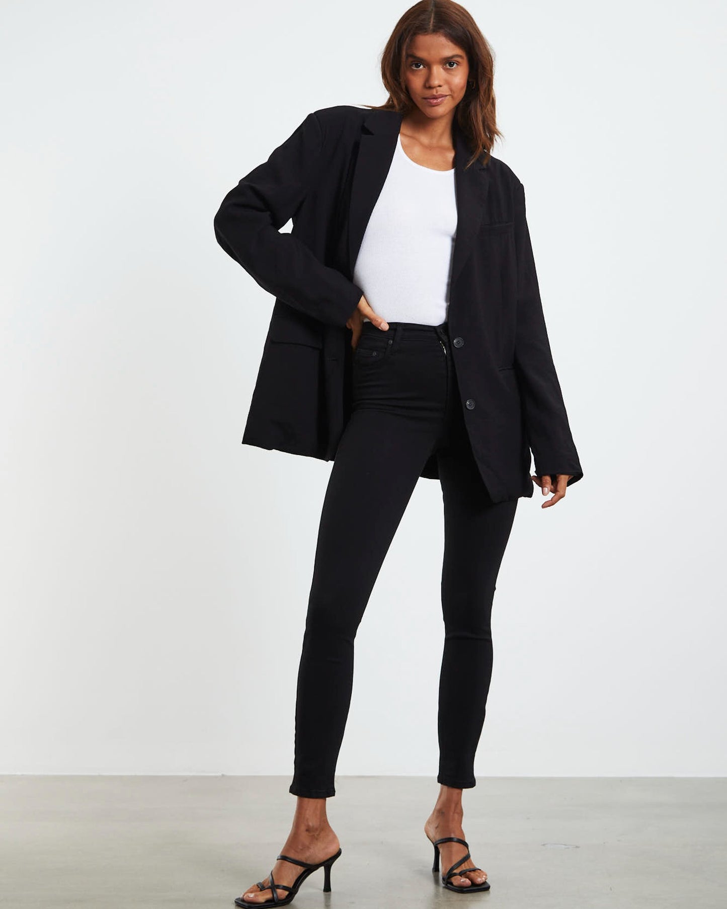 Siren Skinny Ankle Jeans Powder Black