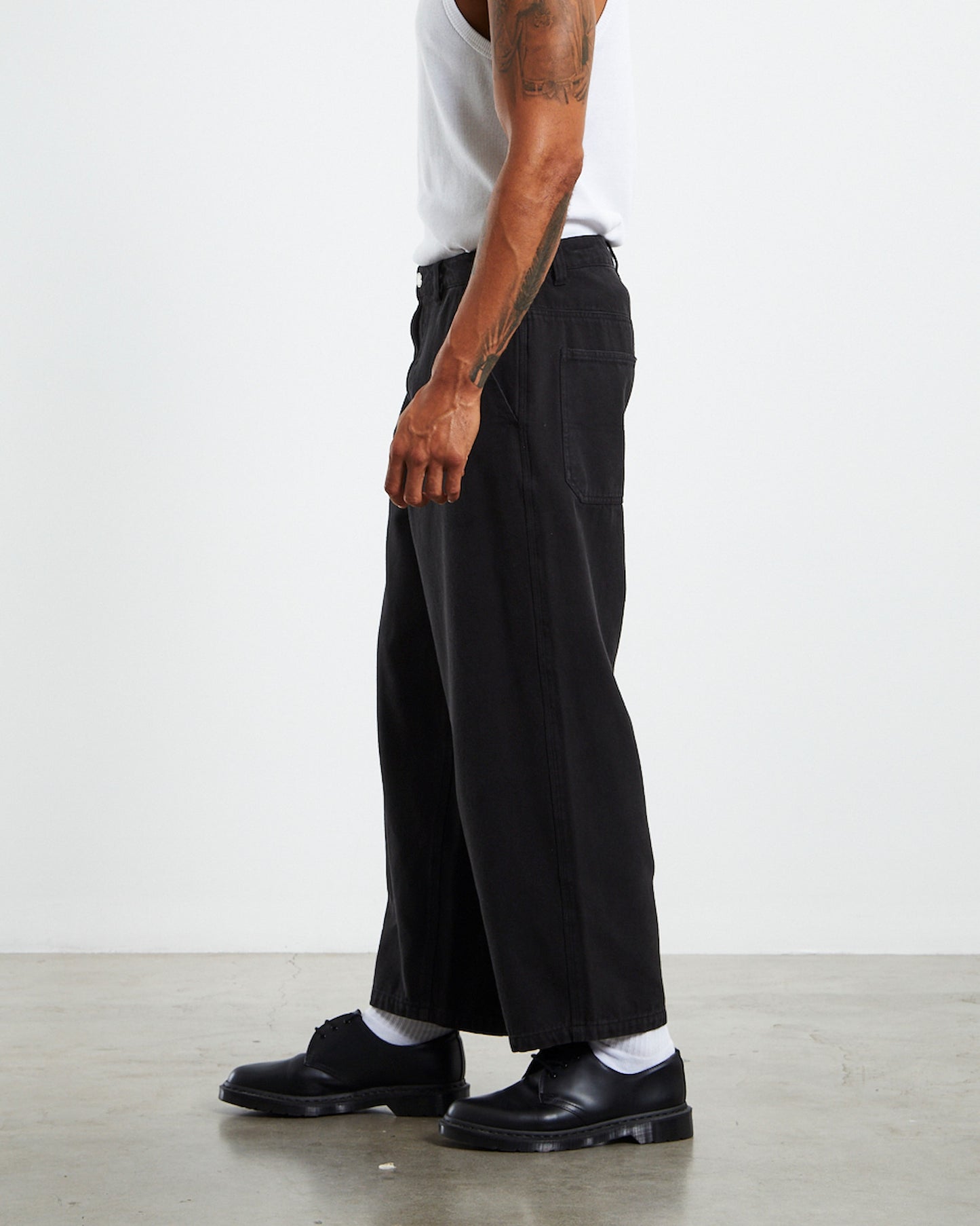 Wide Boy Canvas Carpenter Pants Black