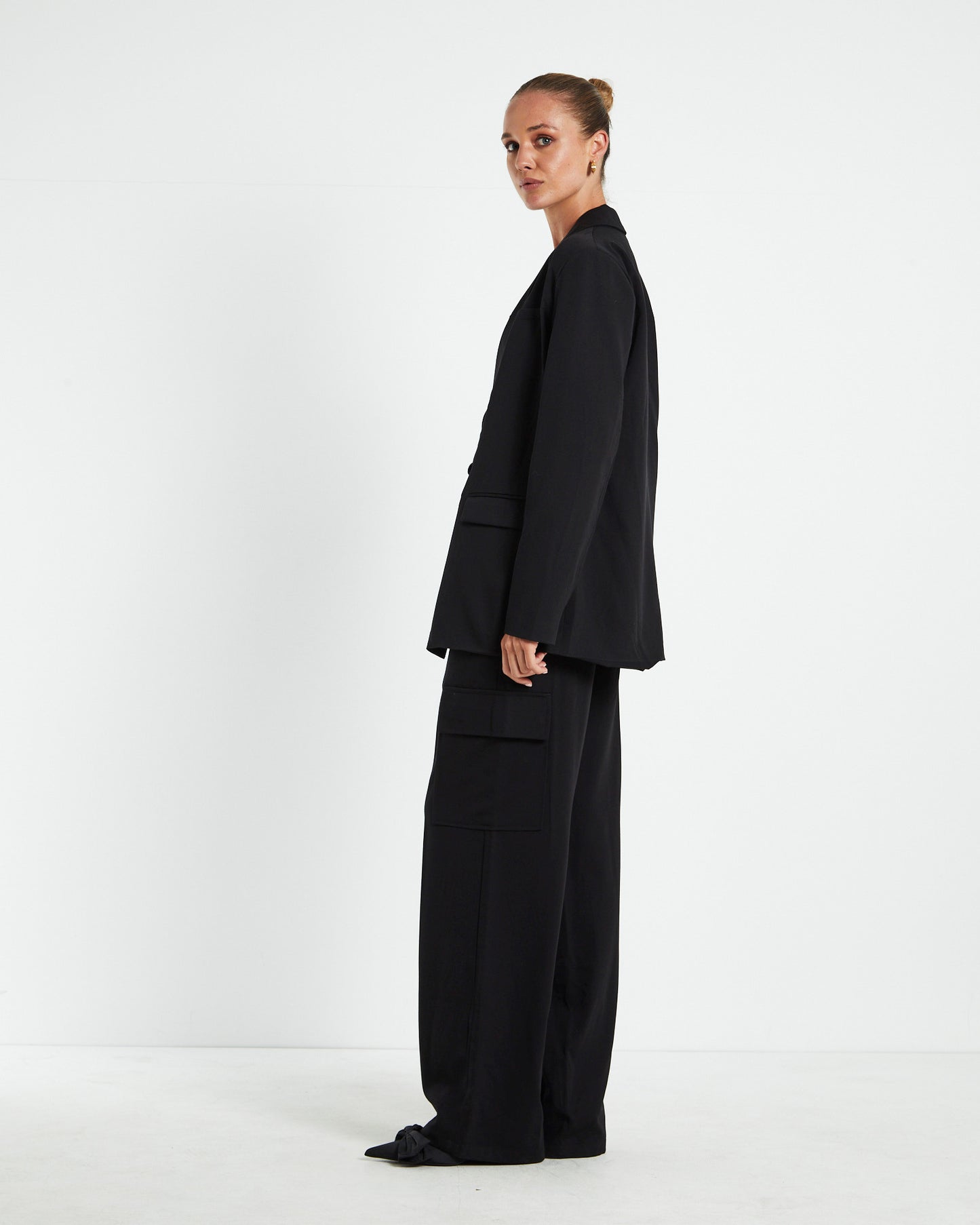 Tia Boyfriend Blazer Black