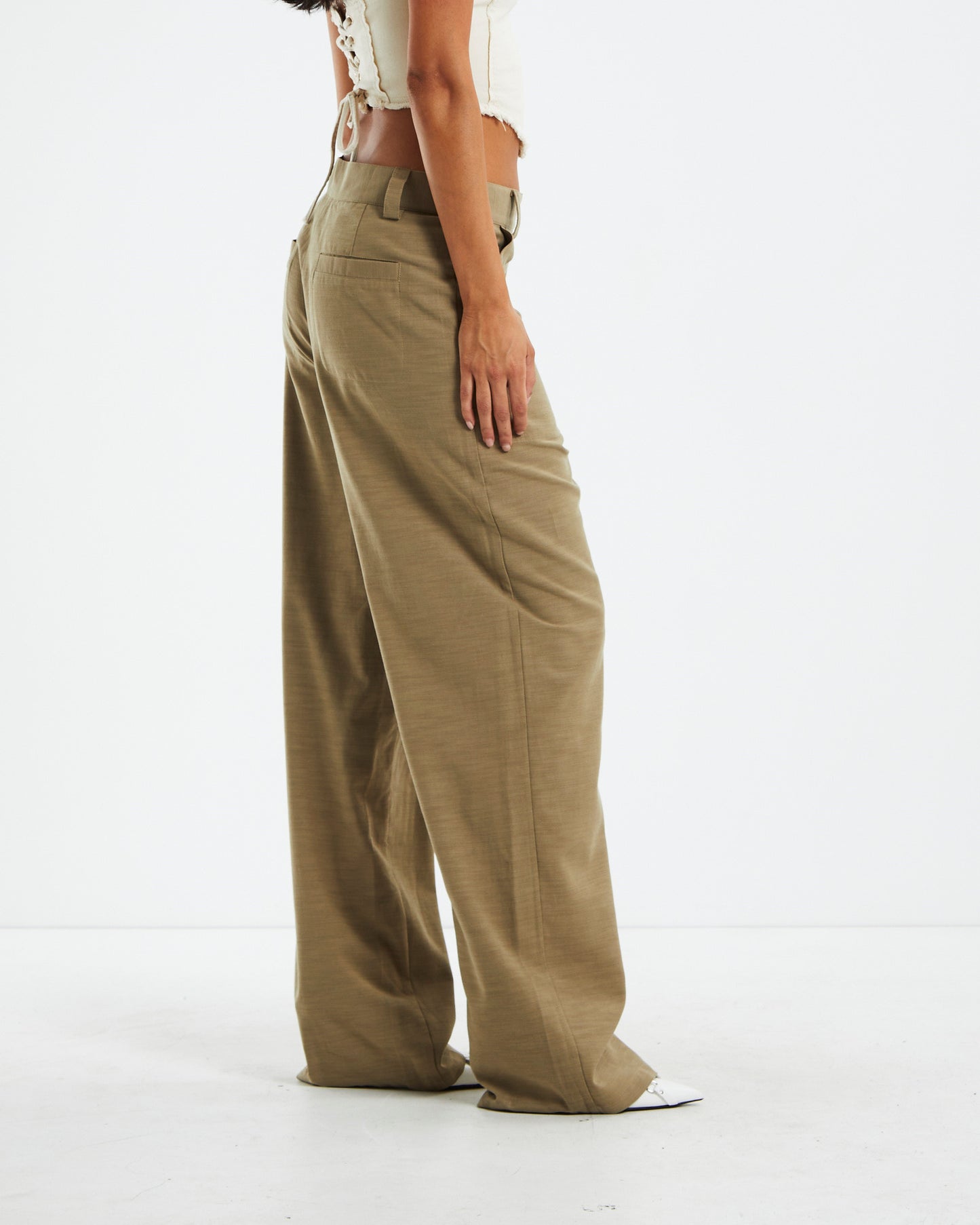 Donna Low Rise Chinos Khaki