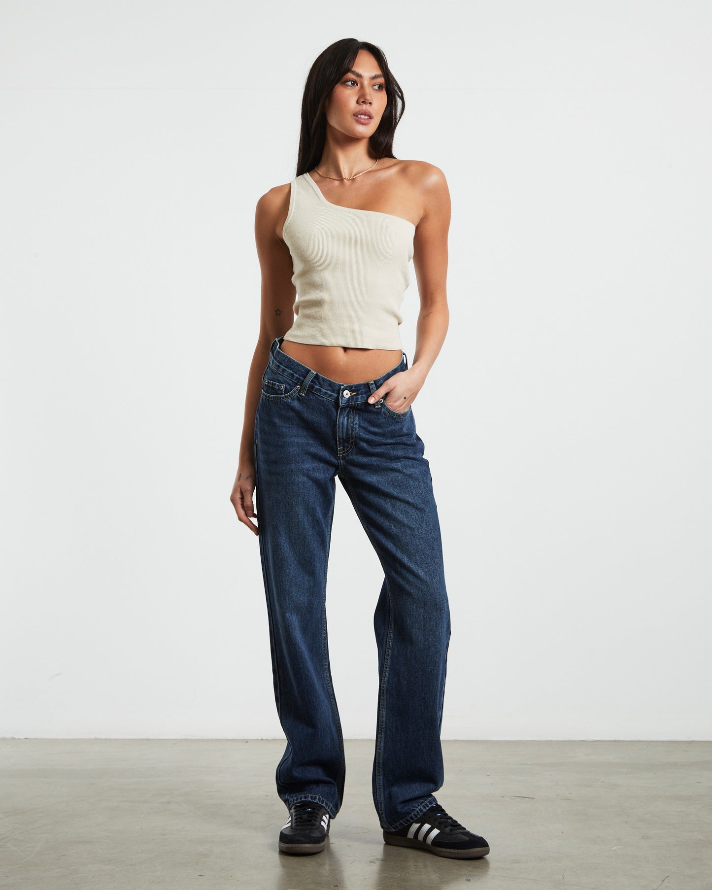 Emmy V Waist Straight Jeans  Y2K