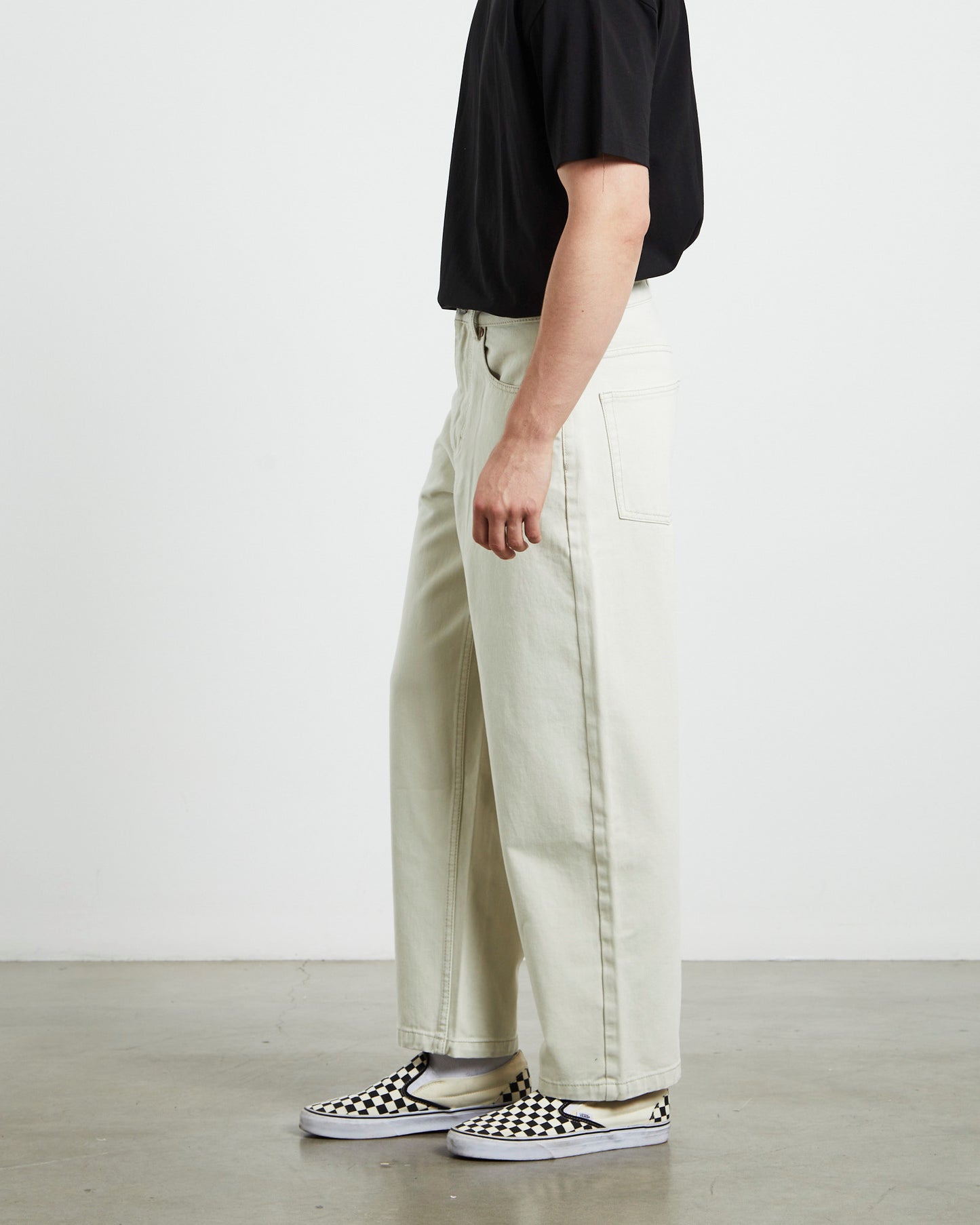 Wide Boy Contrast Stitch Ecru