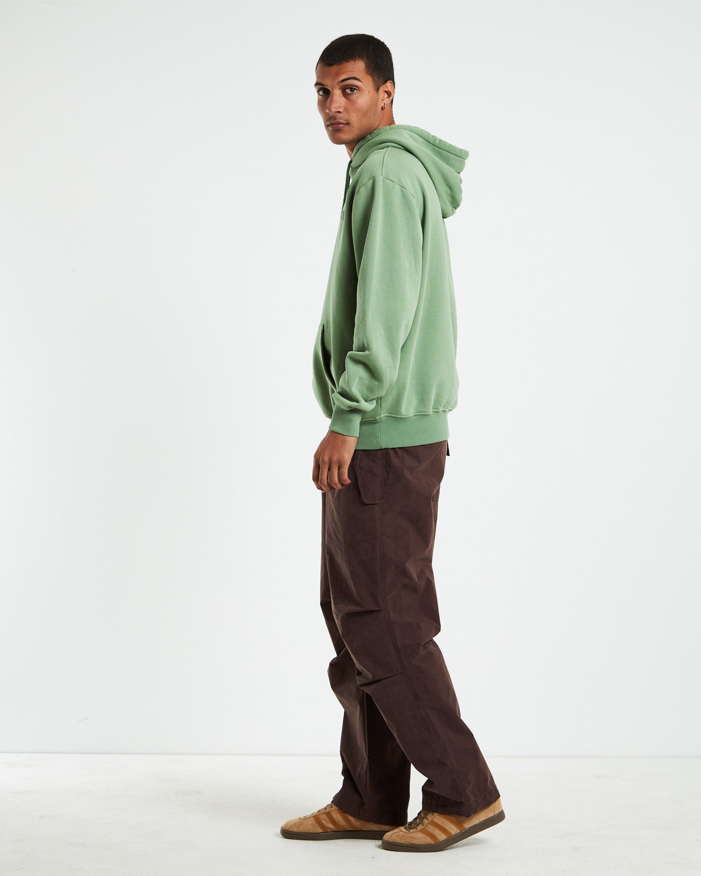 Classic Label Hoodie Washed Jade