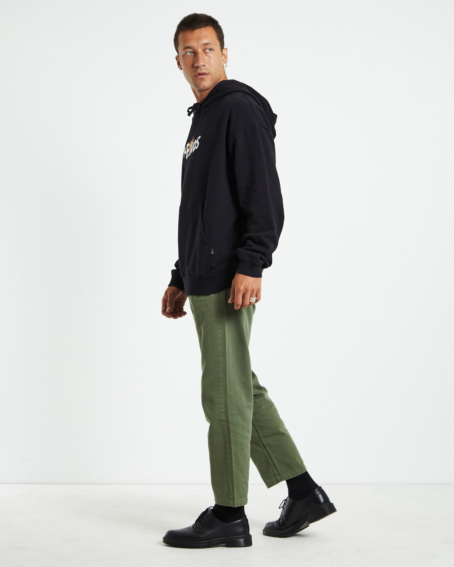 Sunshine Recycled Pull On Hoodie Black
