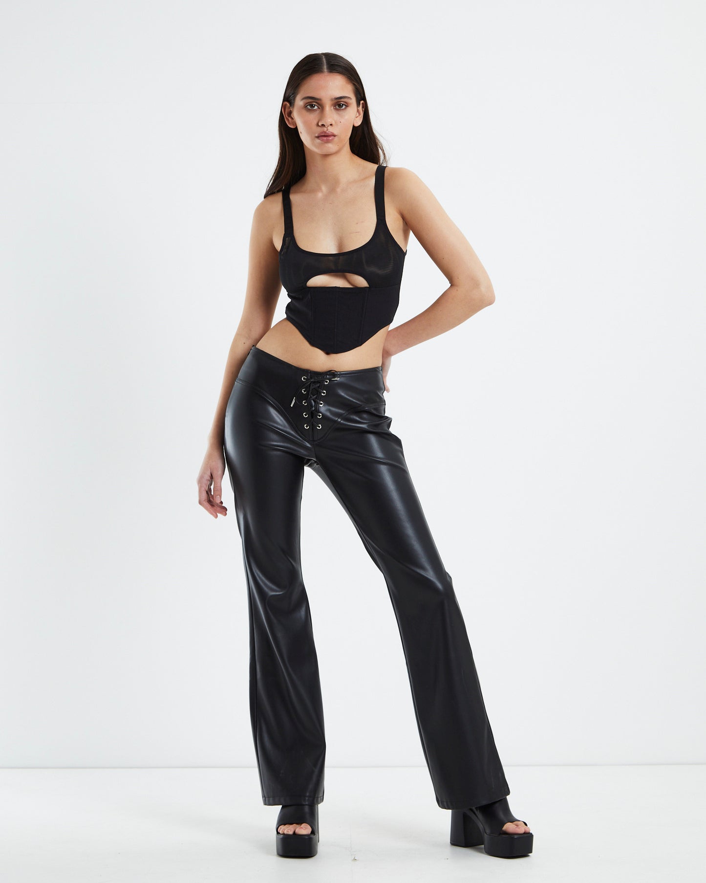 Valerie Cut Out Corset Black