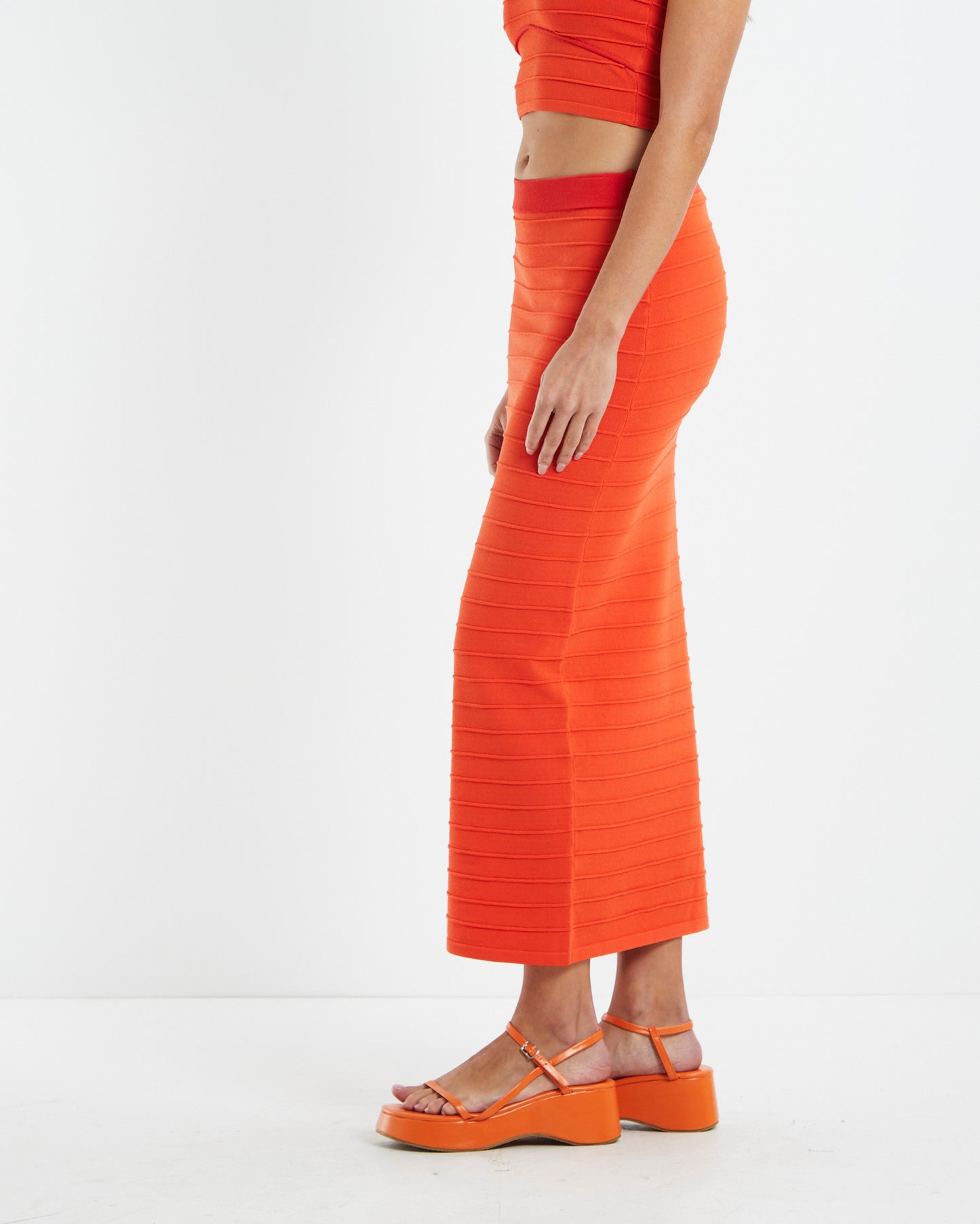 Lex Low Rise Knit Midi Skirt