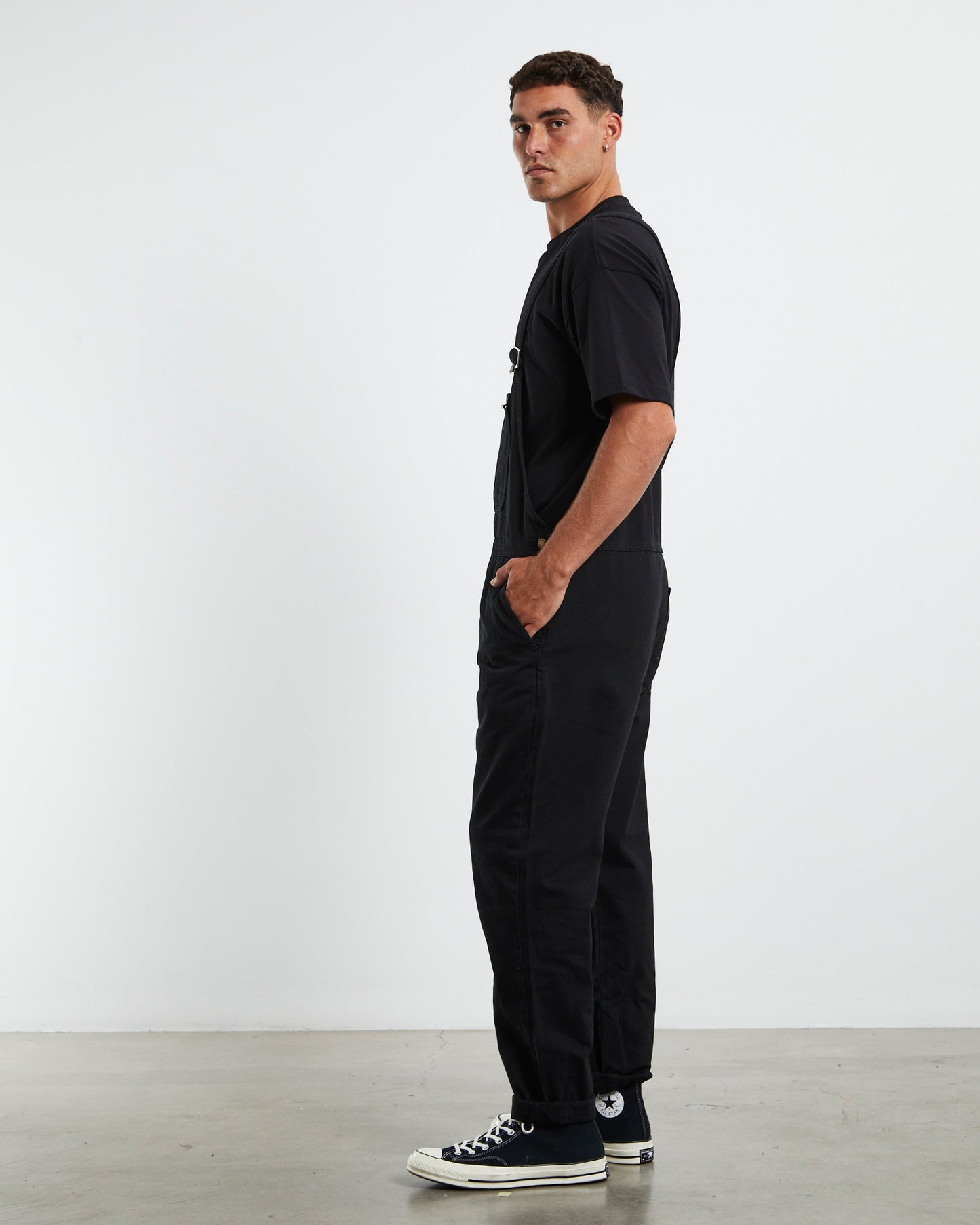 Trade Denim Overalls Black