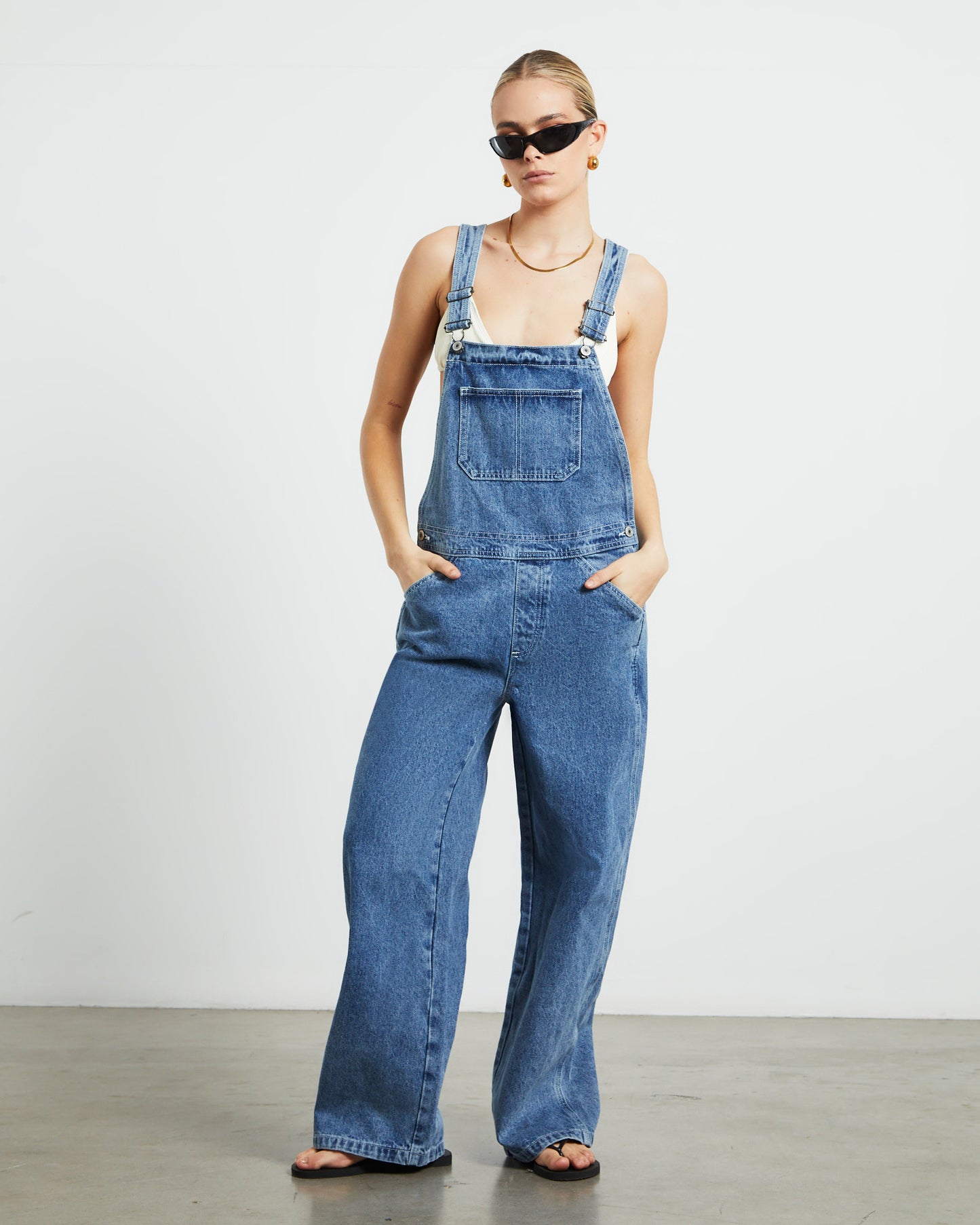 Jadey Denim Relaxed Overalls